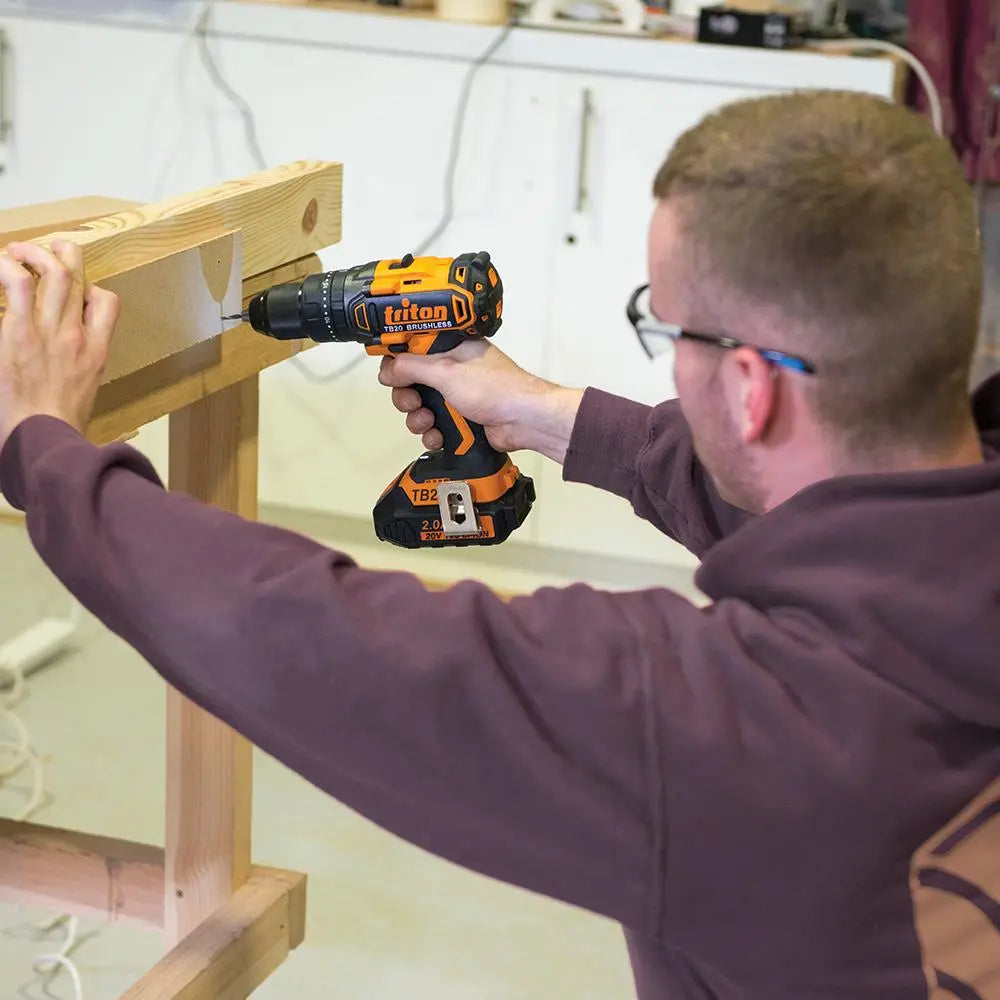 Triton T20 Brushless Combi Hammer Drill 20V T20CHBL 445887 White Rose Tools