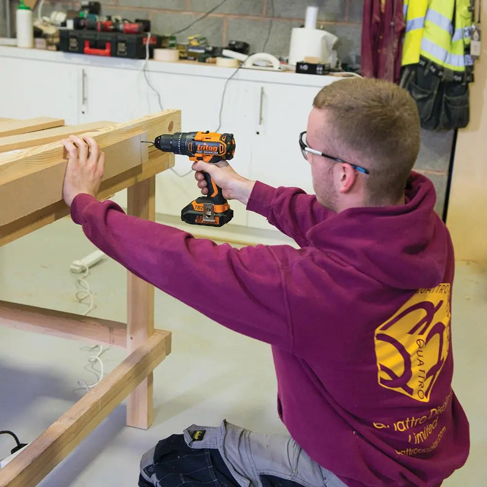 Triton T20 Brushless Combi Hammer Drill 20V T20CHBL 445887 White Rose Tools