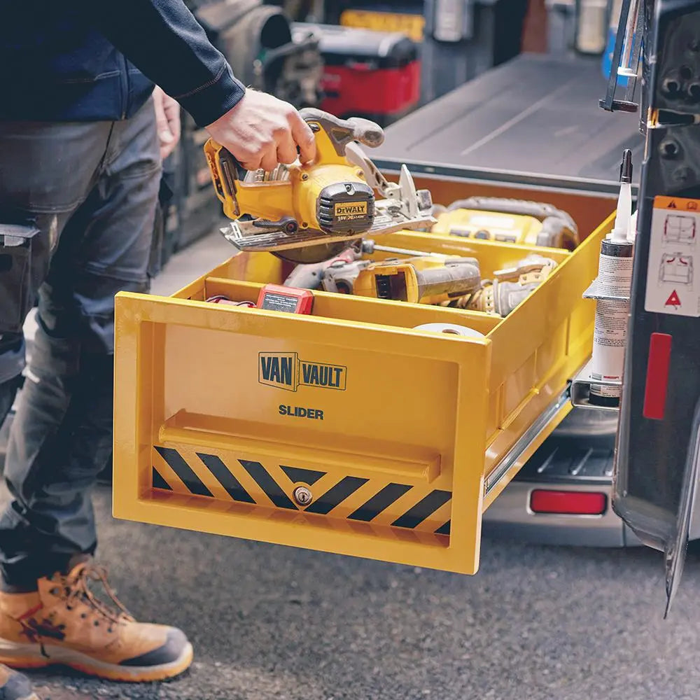 Van Vault Slider Secure Tool Storage Drawer 52.5kg 500 x 1200 310mm S10870 White Rose Tools