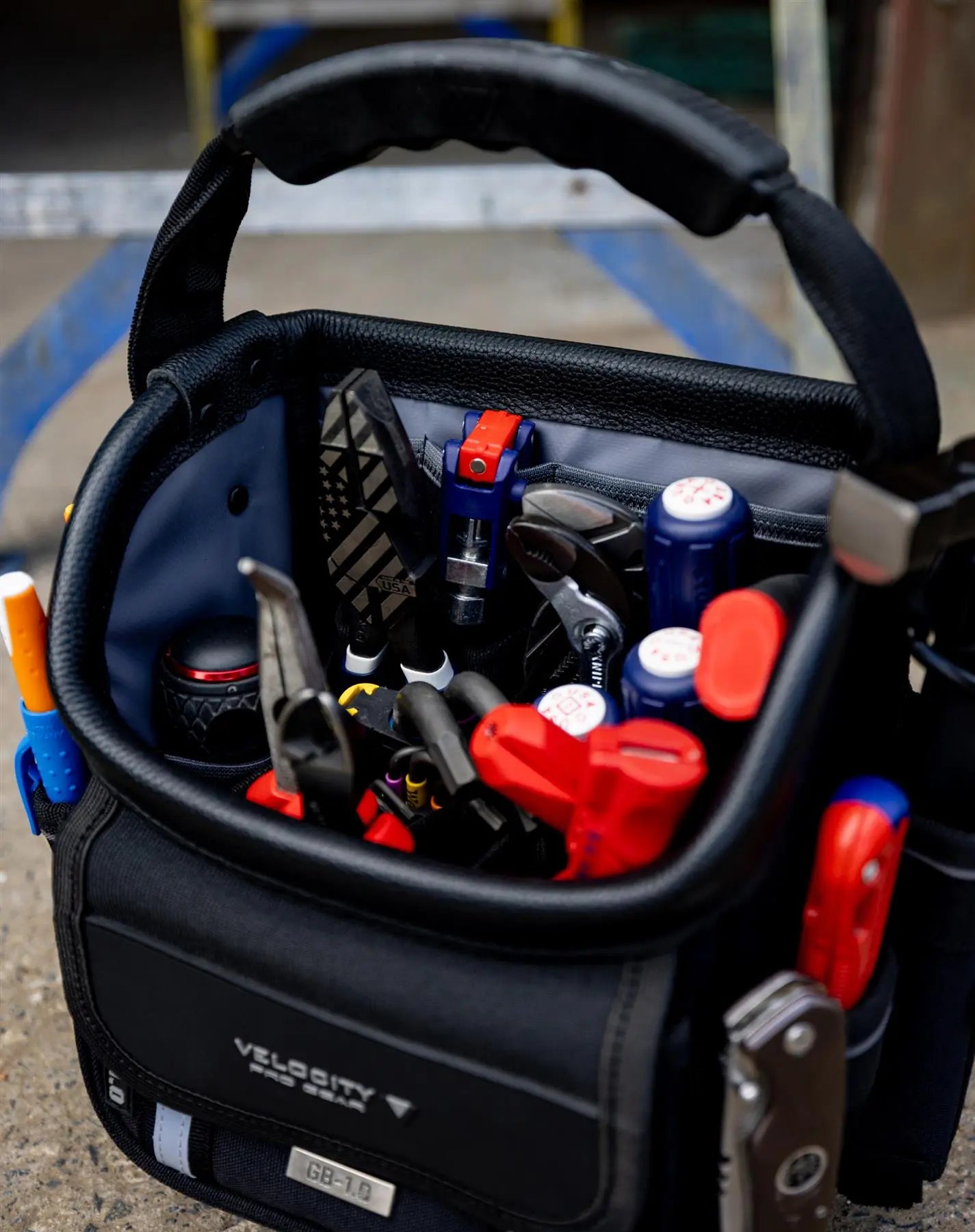 Velocity Rogue 1 Service Bag Open Tote Shadow Black Connect Compatible OT-1-B White Rose Tools