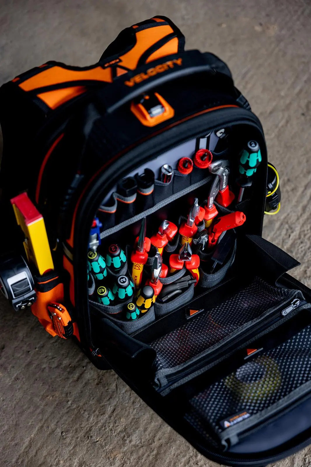 Velocity Rogue 50 Backpack Orange Connect Compatible BP-50-O-C White Rose Tools