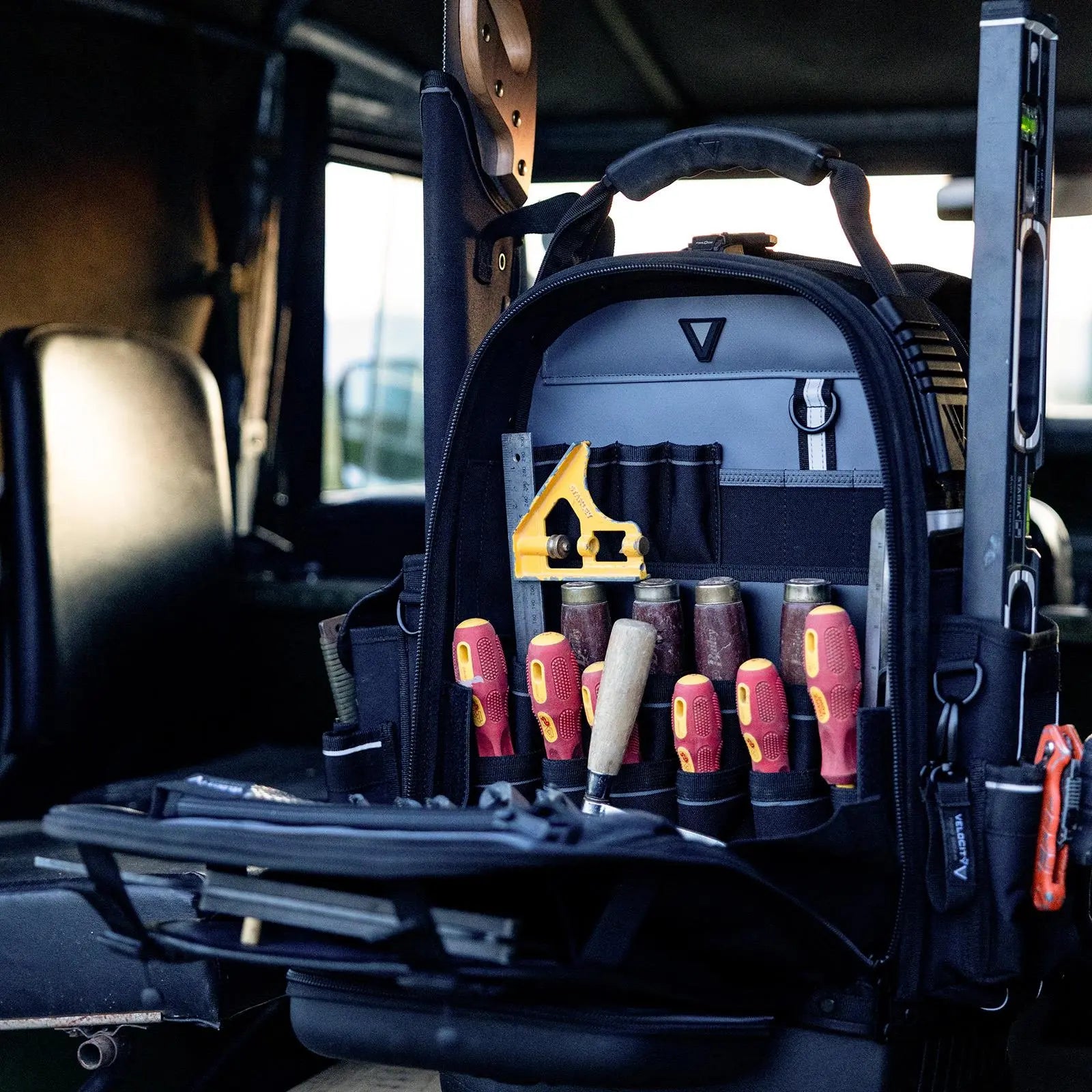 Velocity Rogue 55 Carpenter Backpack - Shadow Black - Connect Compatible BP-55-S White Rose Tools