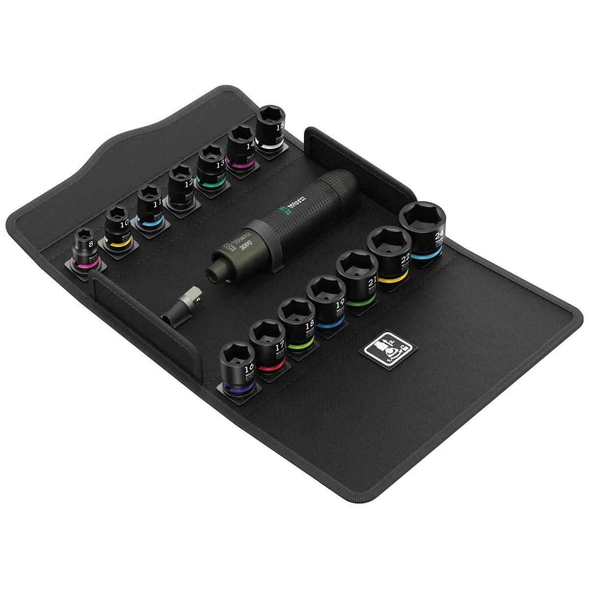 Wera 2090/16 Impaktor Impact Driver Set 1 Metric 3/8" Drive 16 Pieces White Rose Tools