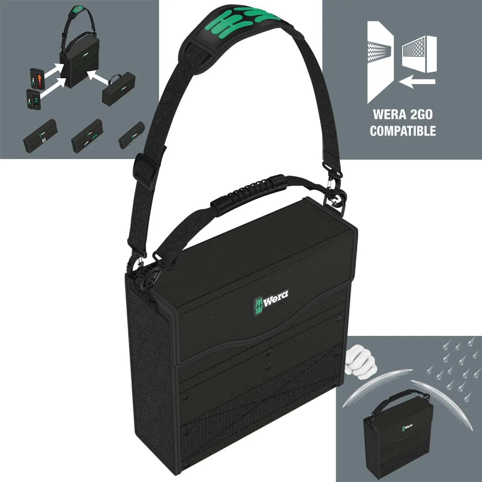 Wera 2go 2 Tool Container 3 Piece Tool Storage Bag  White Rose Tools