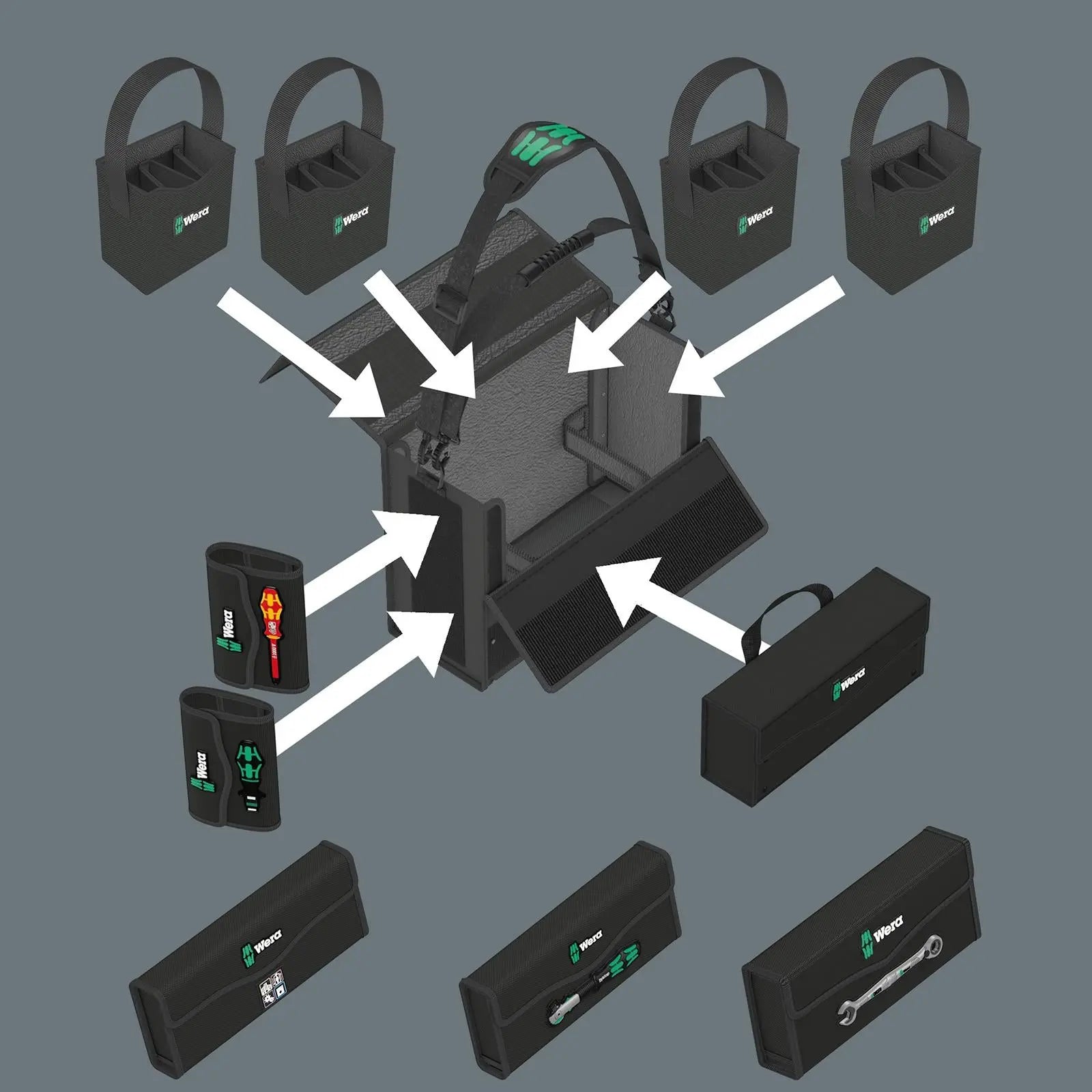 Wera 2go 2 XL Tool Container 2 Piece Tool Storage Bag White Rose Tools