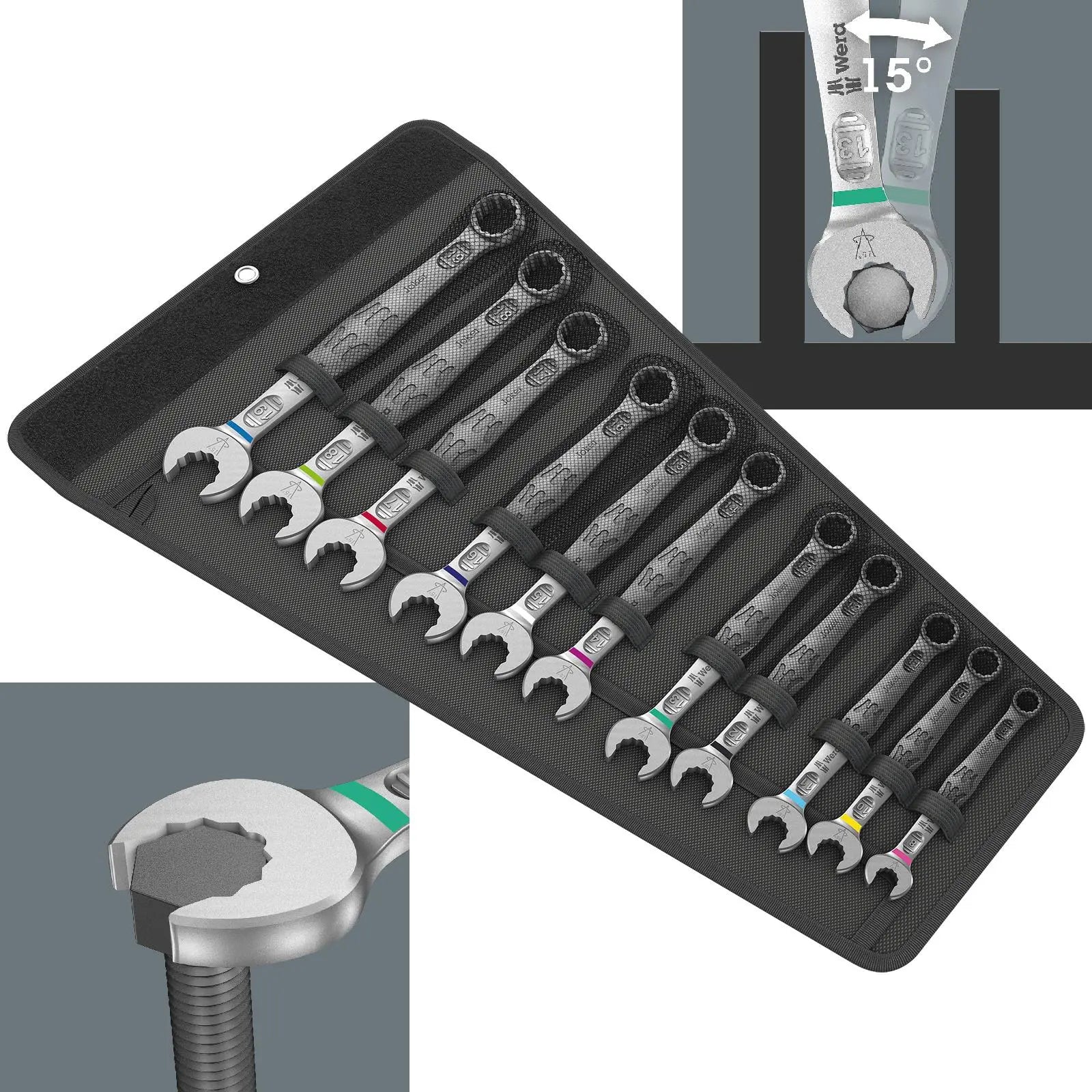 Wera 6003 Joker 11 Set 1 Combination Spanner Wrench 11 Piece 8-19mm in Case