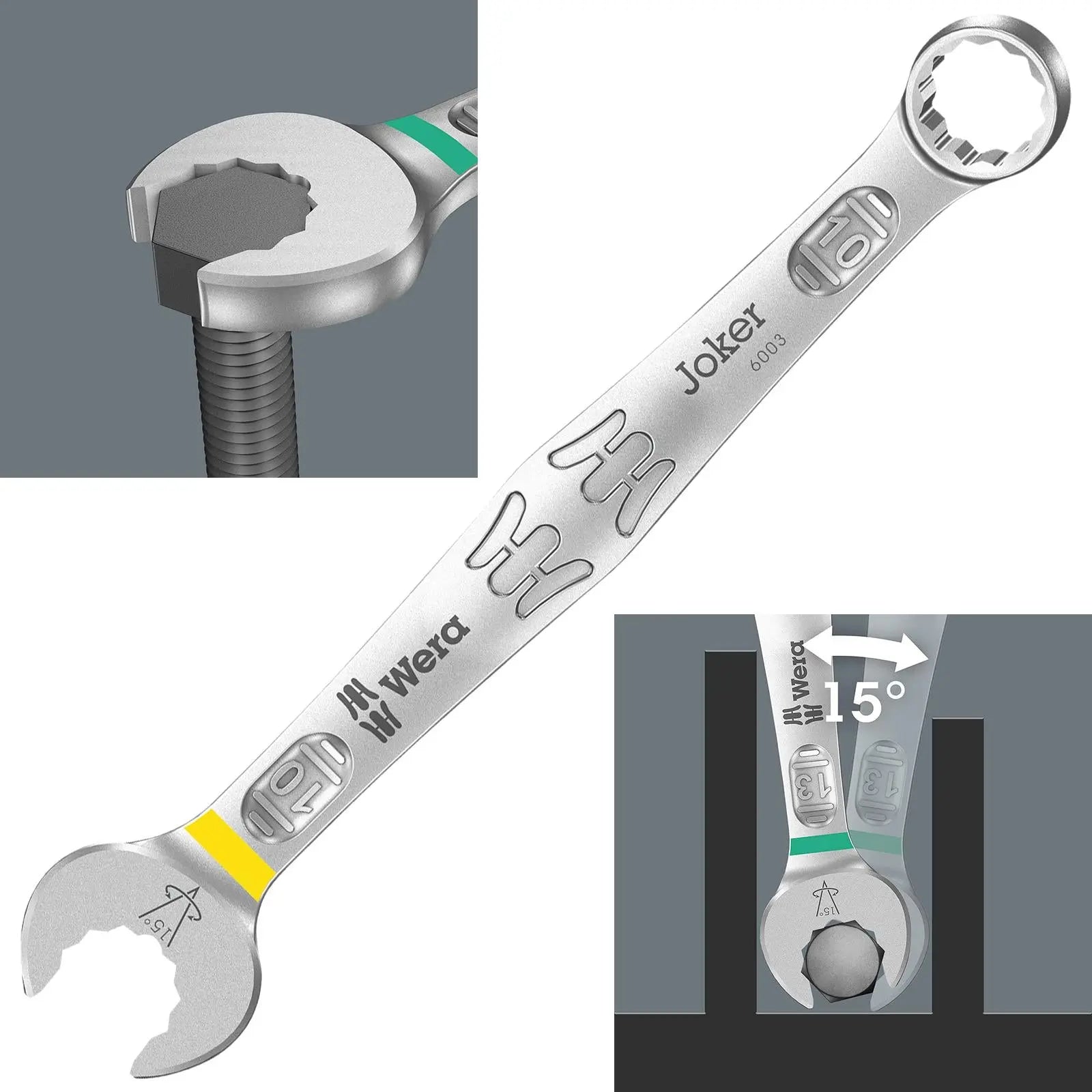 Wera 6003 Joker Combination Spanner Wrench Open End Ring Metric