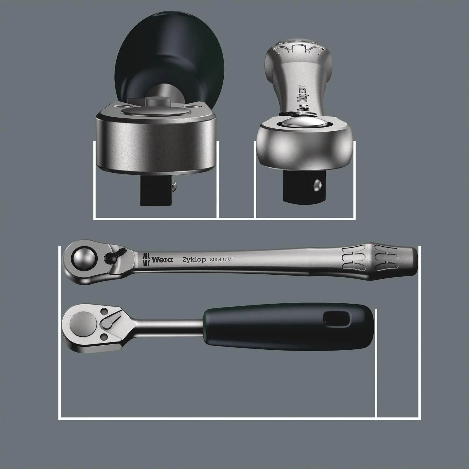 Wera 8004 A Zyklop Metal Ratchet with Switch Lever 1/4" Drive 72 Tooth White Rose Tools