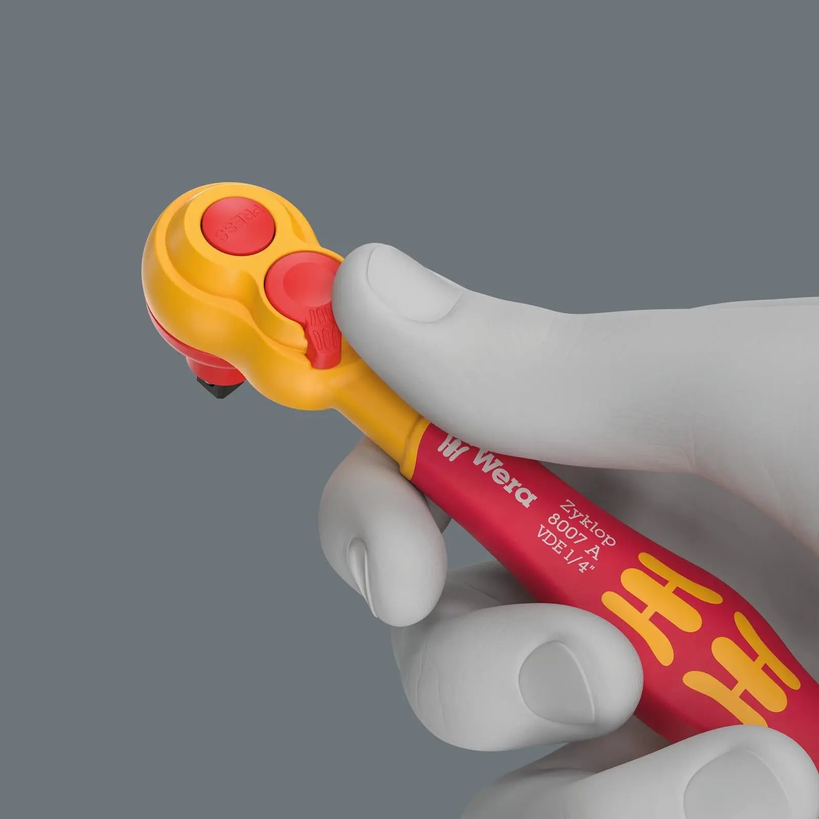 Wera 8007 A VDE Zyklop Ratchet Handle Wrench Insulated Reversible 1/4" Drive White Rose Tools