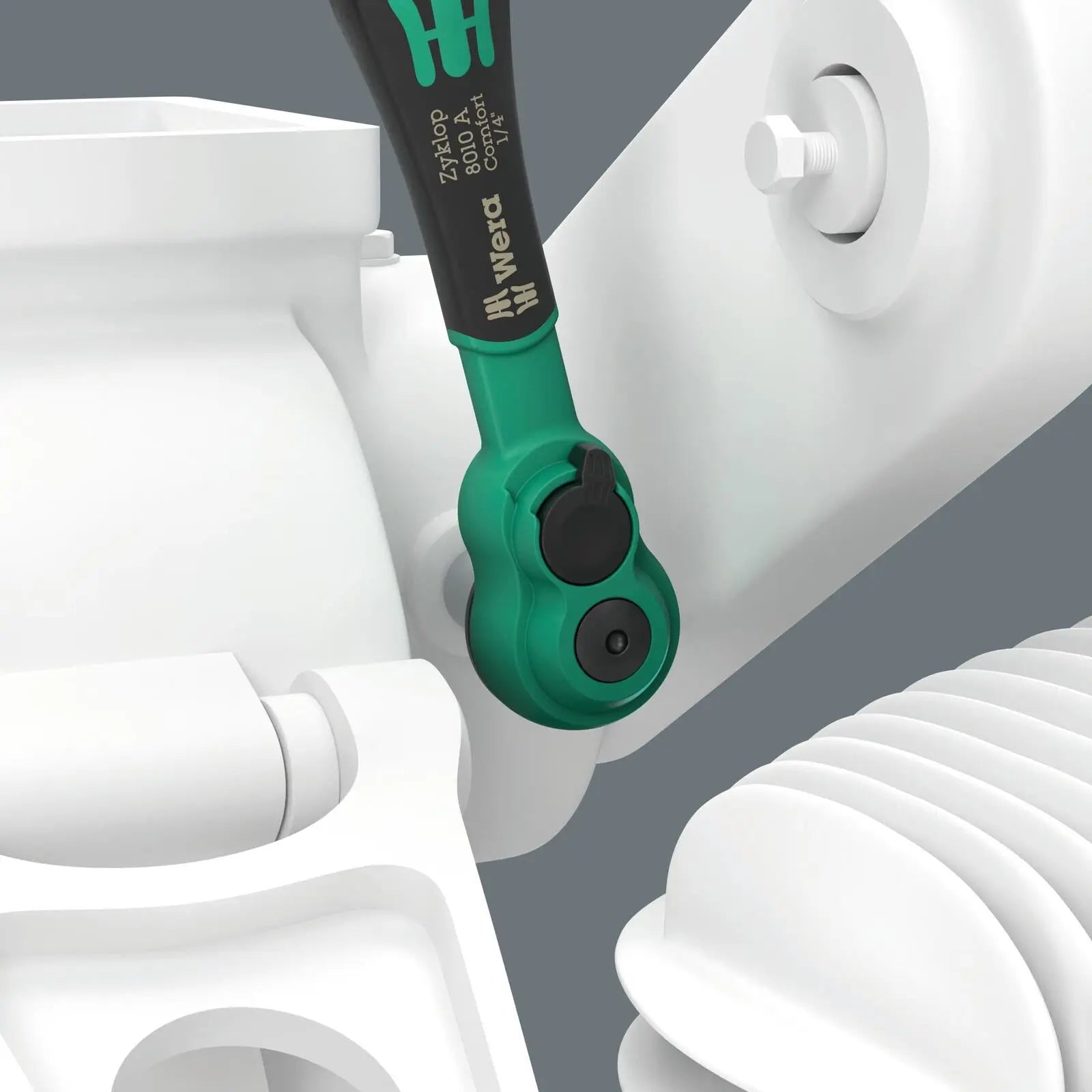 Wera 8100 SA 13 Zyklop Comfort Ratchet Set Reversible 1/4" Drive Metric in Case 15 Pieces White Rose Tools