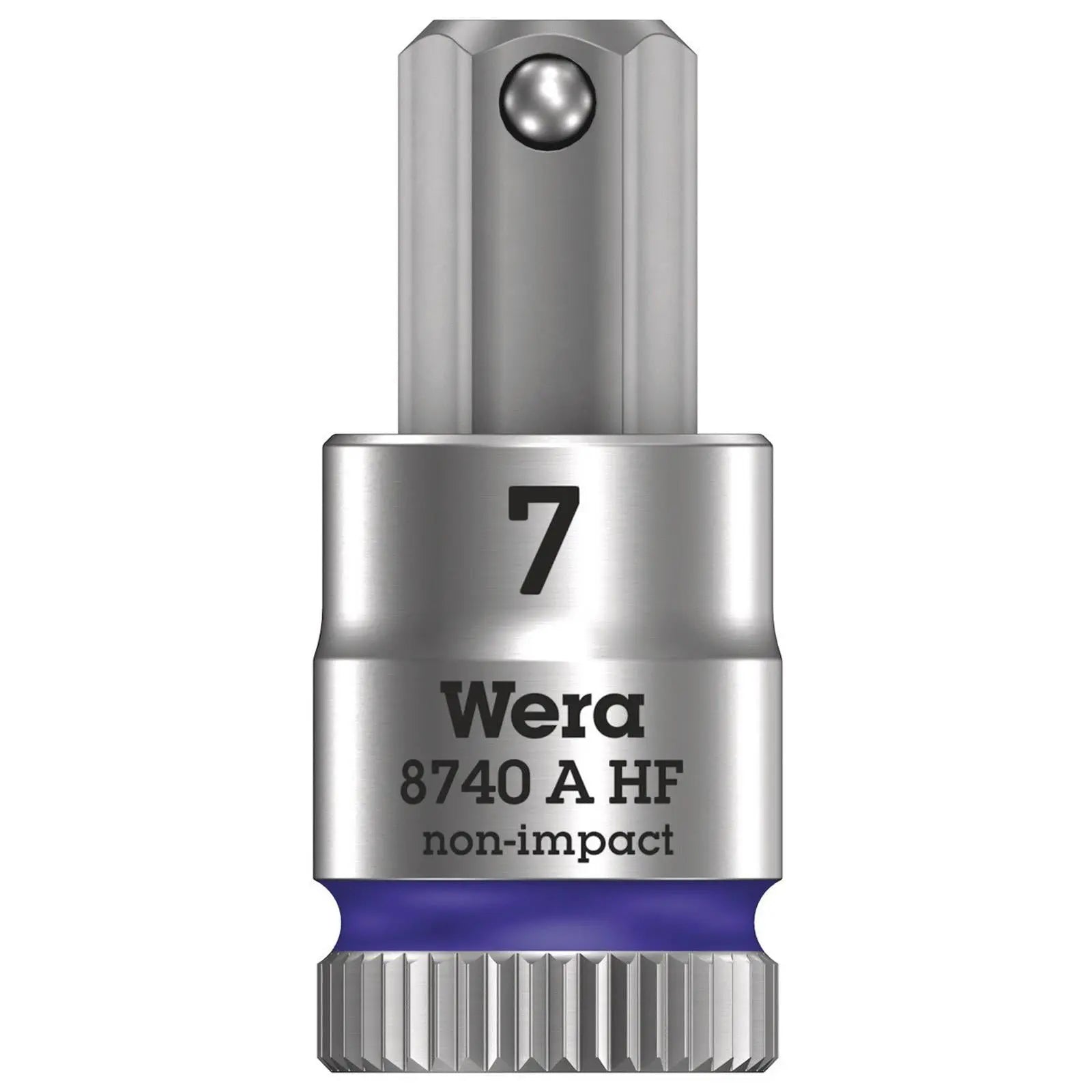Wera 8740 A HF Zyklop Hex Bit Socket with Holding Function 1/4" Drive - Choose Size White Rose Tools