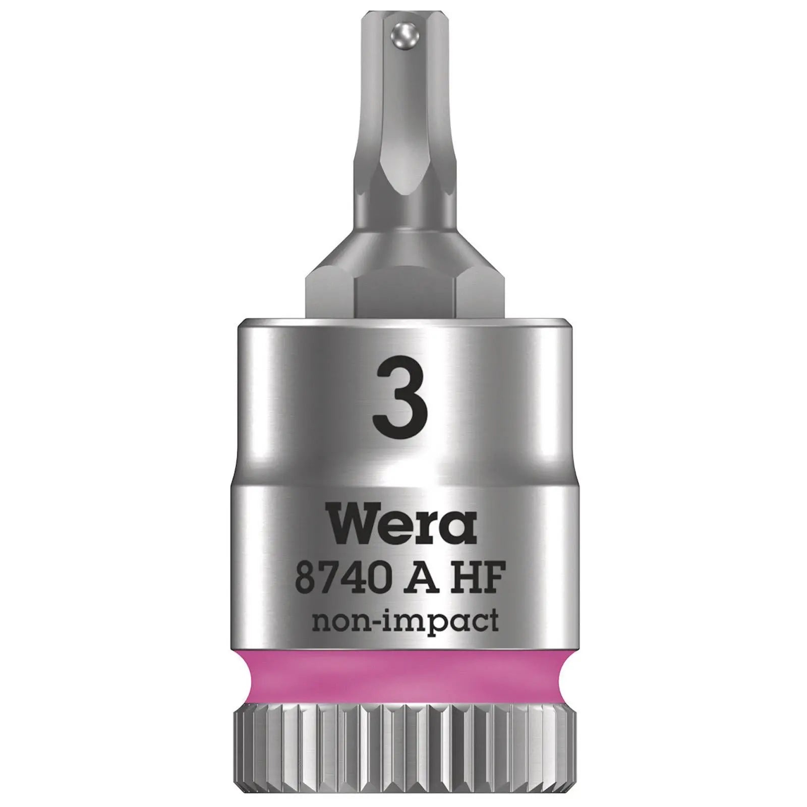 Wera 8740 A HF Zyklop Hex Bit Socket with Holding Function 1/4" Drive - Choose Size White Rose Tools