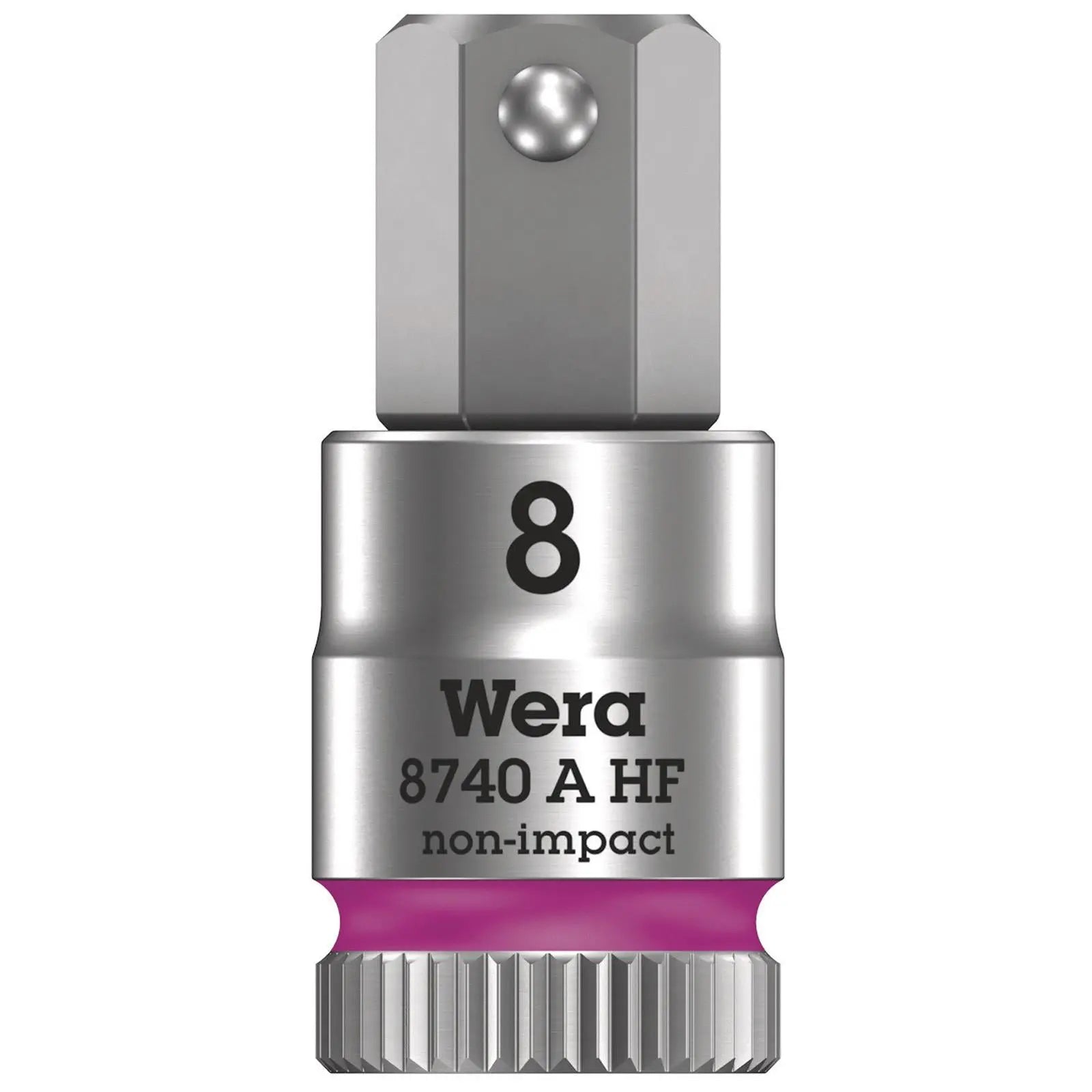 Wera 8740 A HF Zyklop Hex Bit Socket with Holding Function 1/4" Drive - Choose Size White Rose Tools