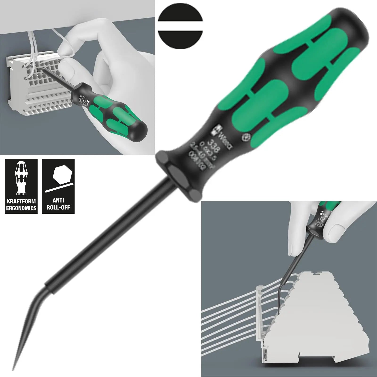 Wera Actuation Tool for Terminal Blocks Spring Cages 338 Slotted 2.5 x 0.4 x 81mm White Rose Tools