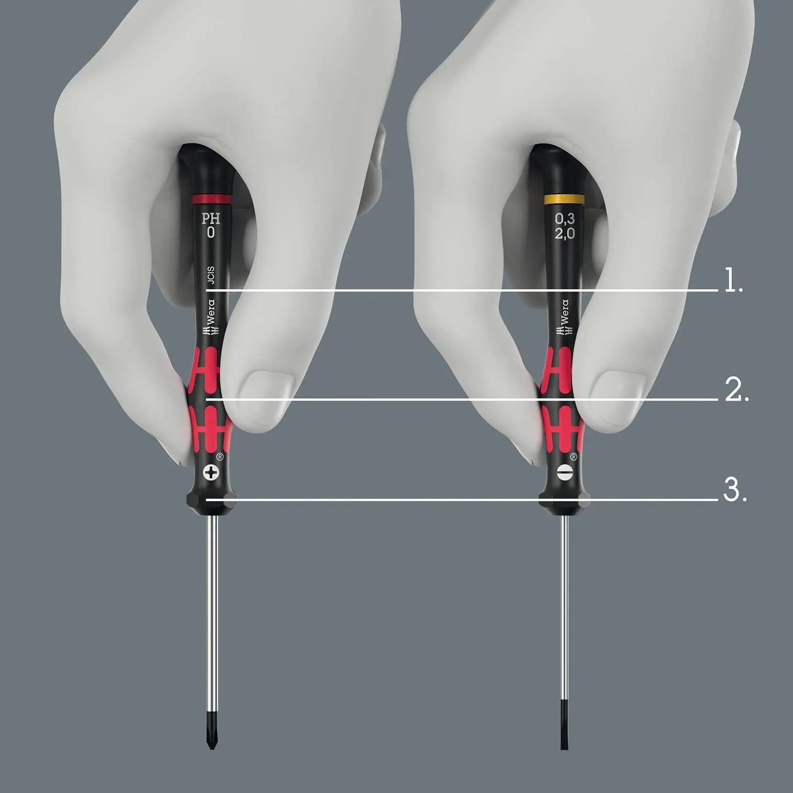 Wera Micro Precision Screwdrivers with limited edition black and red Kraftform Handle