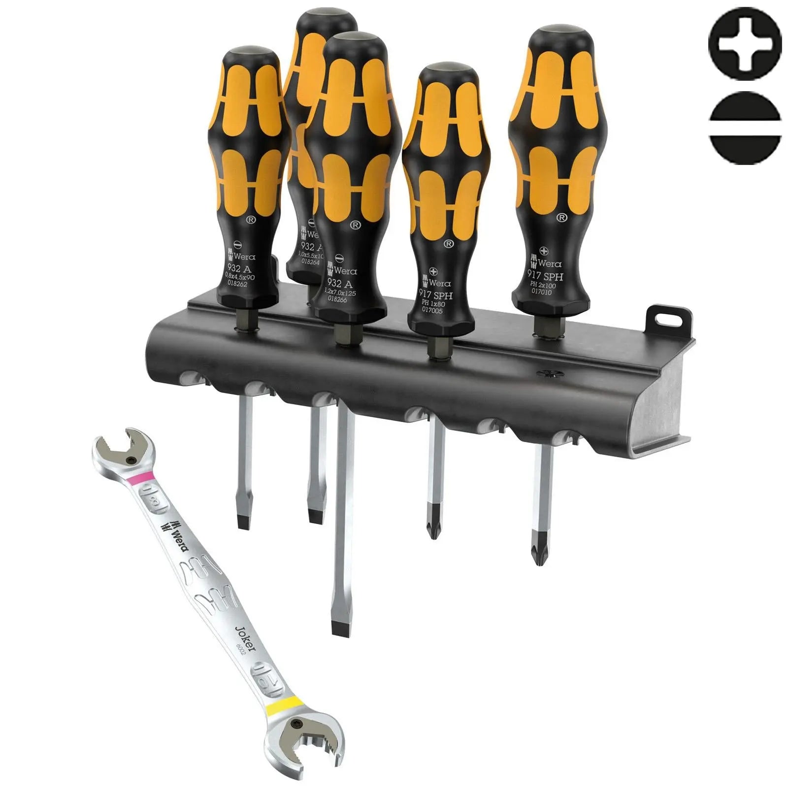 Wera Chiseldriver and Joker Double Open End Spanner Limited Edition Set 1, 6 Pieces White Rose Tools