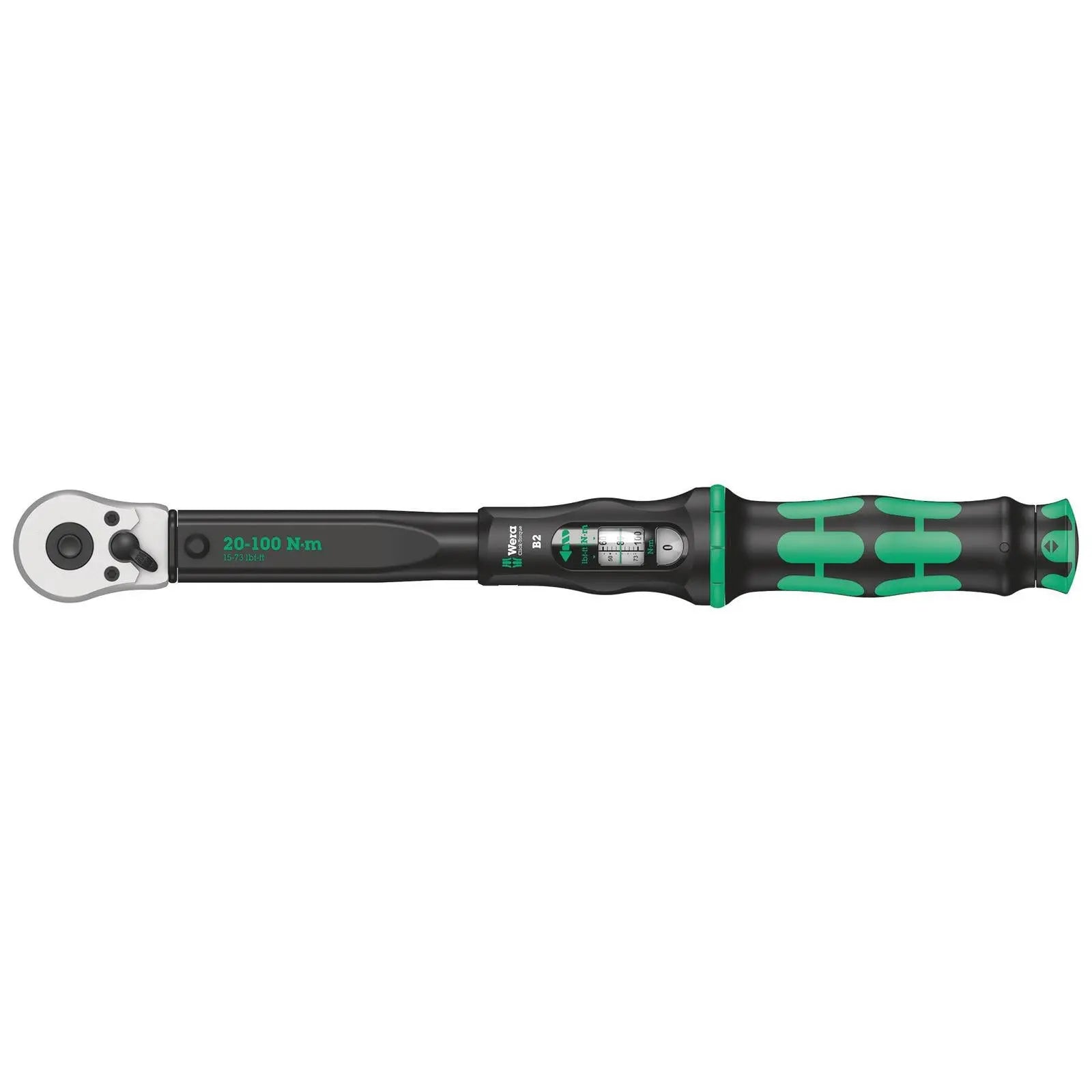 Wera Click Torque B 2 Torque Wrench 3/8" Drive with Reversible Ratchet 20-100 Nm White Rose Tools