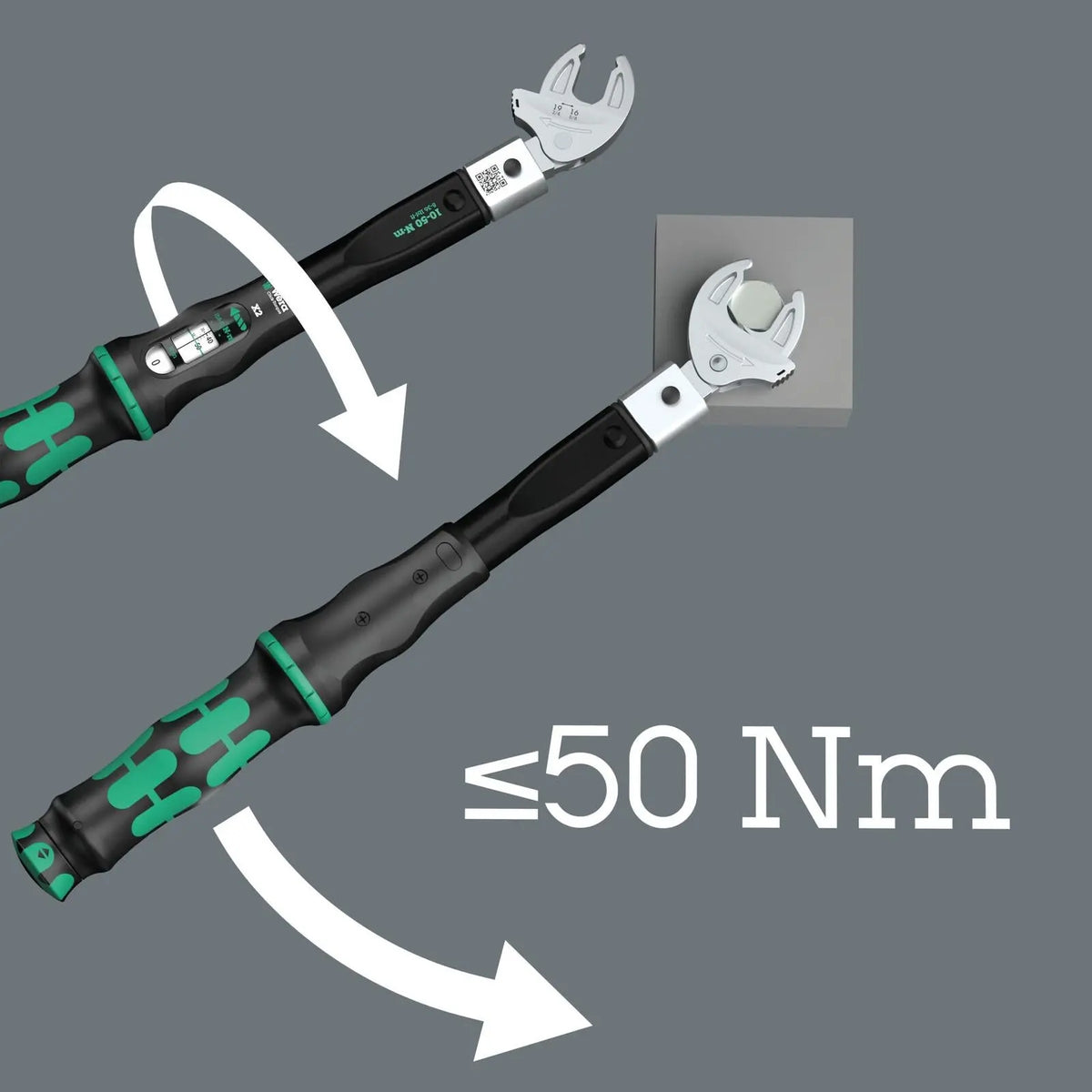 Wera Click Torque X 9558 Torque Set for Pipe Fittings 10-50 Nm 9x12mm Inserts White Rose Tools
