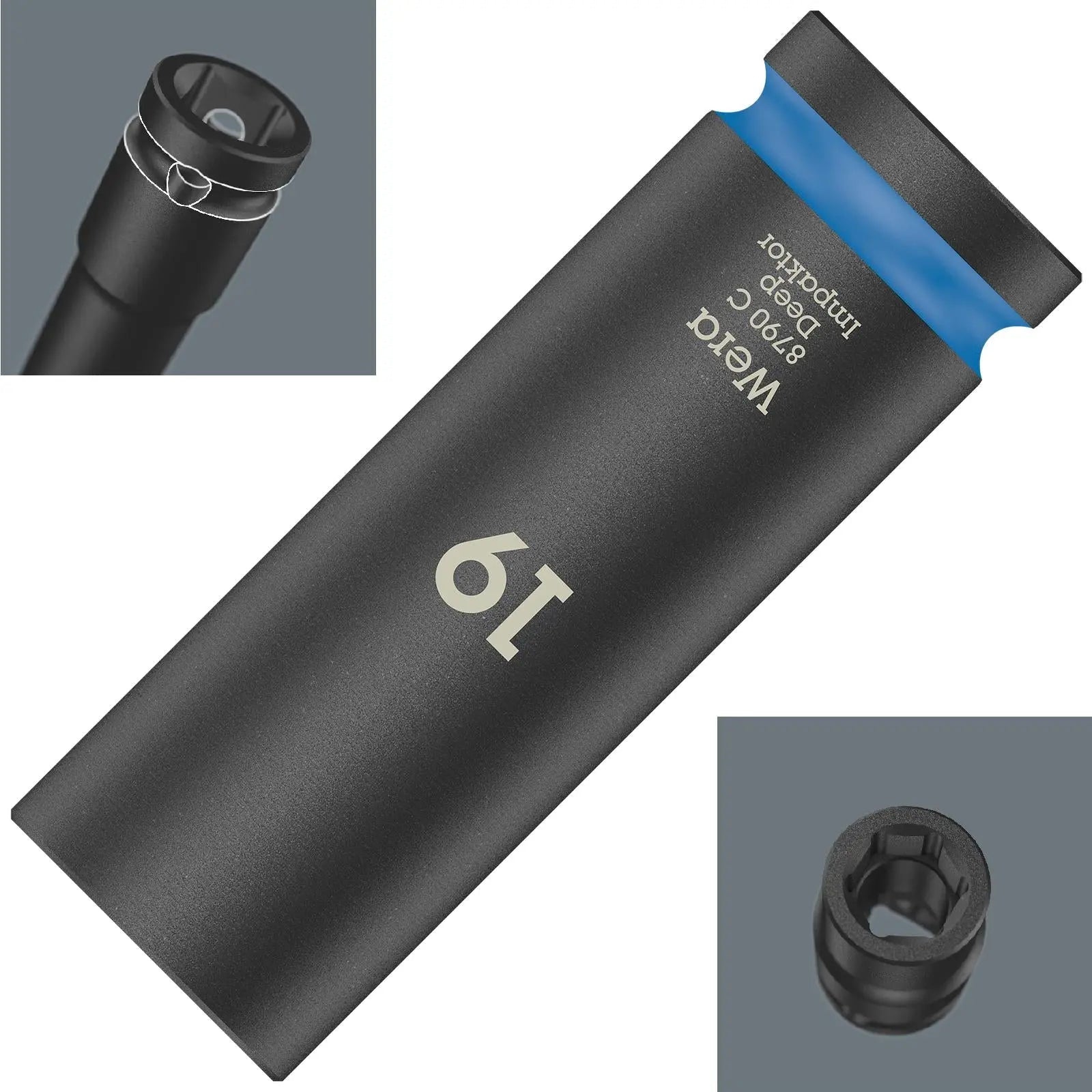 Wera Deep Impact Socket Impaktor with 1/2" Drive Zyklop 8790 C 19mm x 83mm