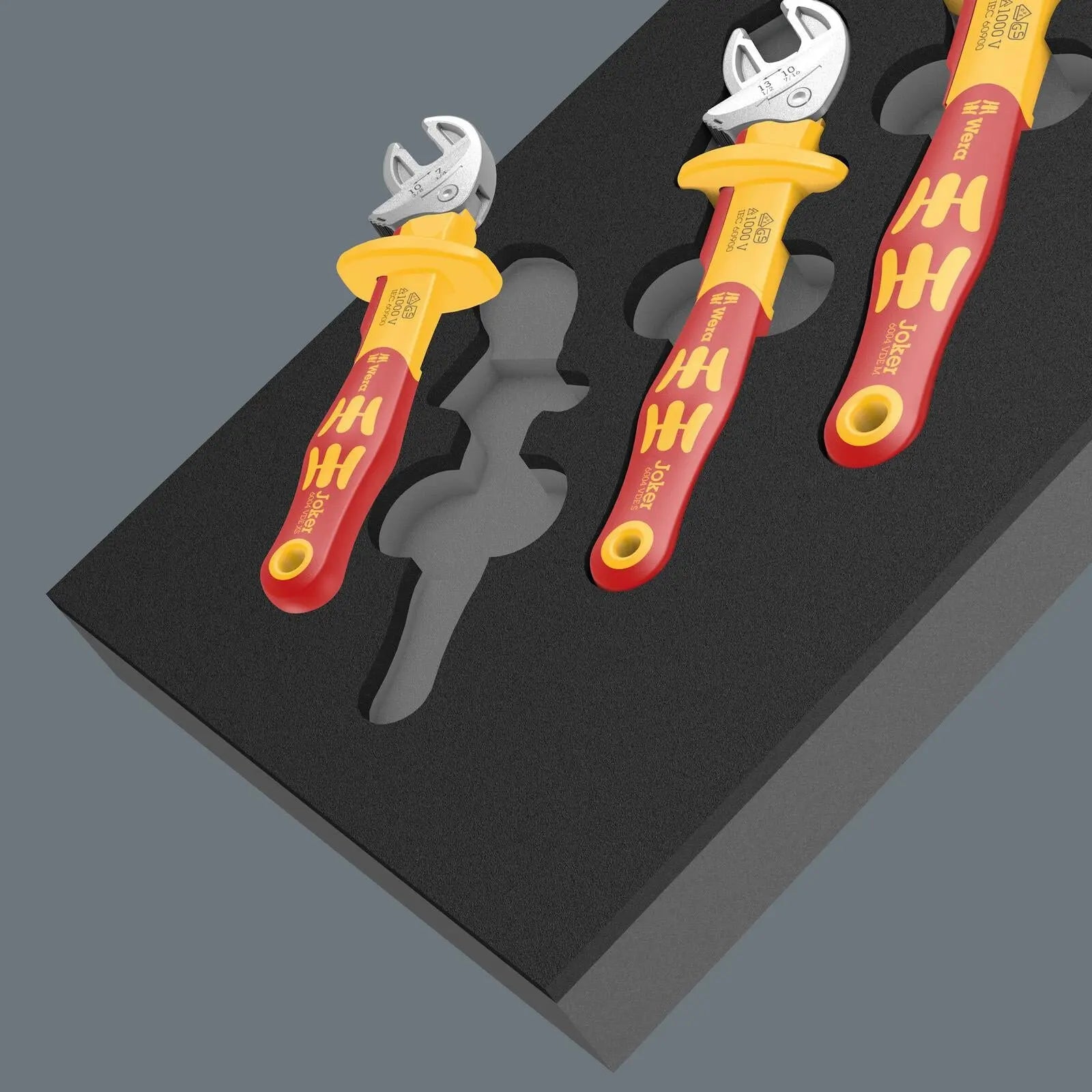 Wera Foam Insert 6004 Joker VDE Set 1 XS-L Adjustable Spanner Wrench 7-19mm Capacity 9734 4 Pieces White Rose Tools