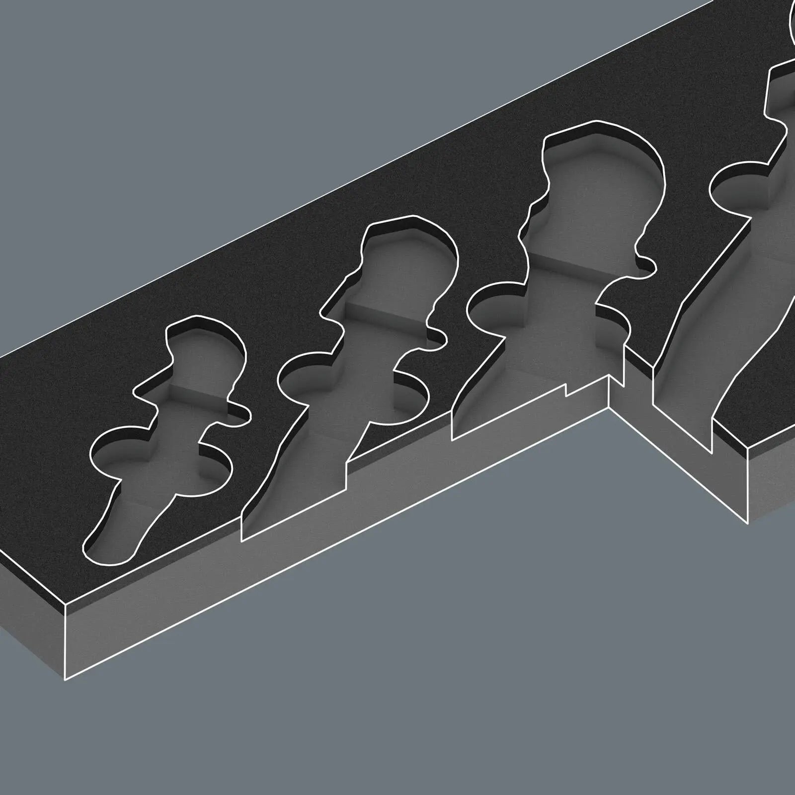 Wera Foam Insert 6004 Joker VDE Set 1 XS-L Adjustable Spanner Wrench 7-19mm Capacity 9734 4 Pieces White Rose Tools