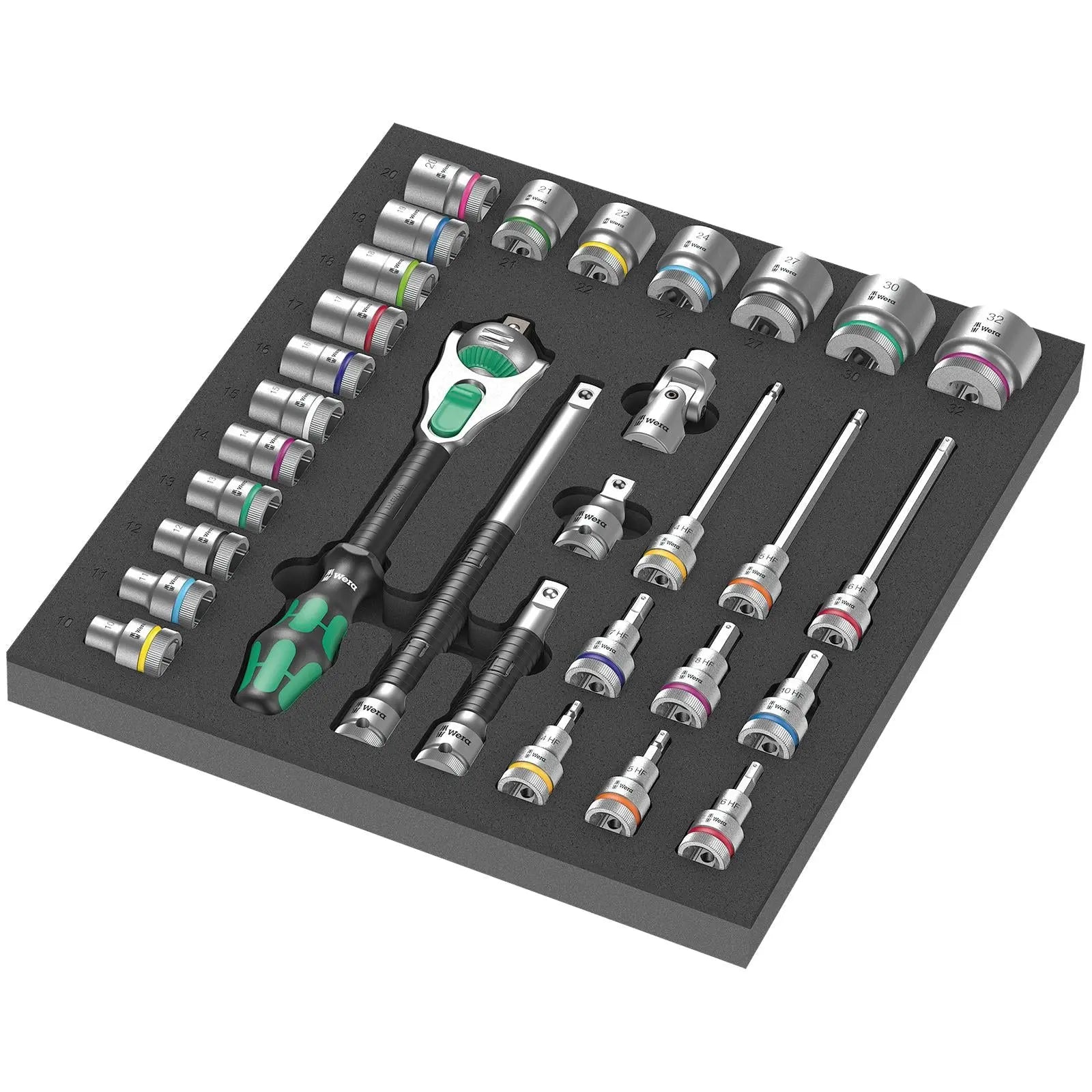 Wera Foam Insert 8000 C Zyklop 1/2" Drive Ratchet Set 1 9722 31 Pieces