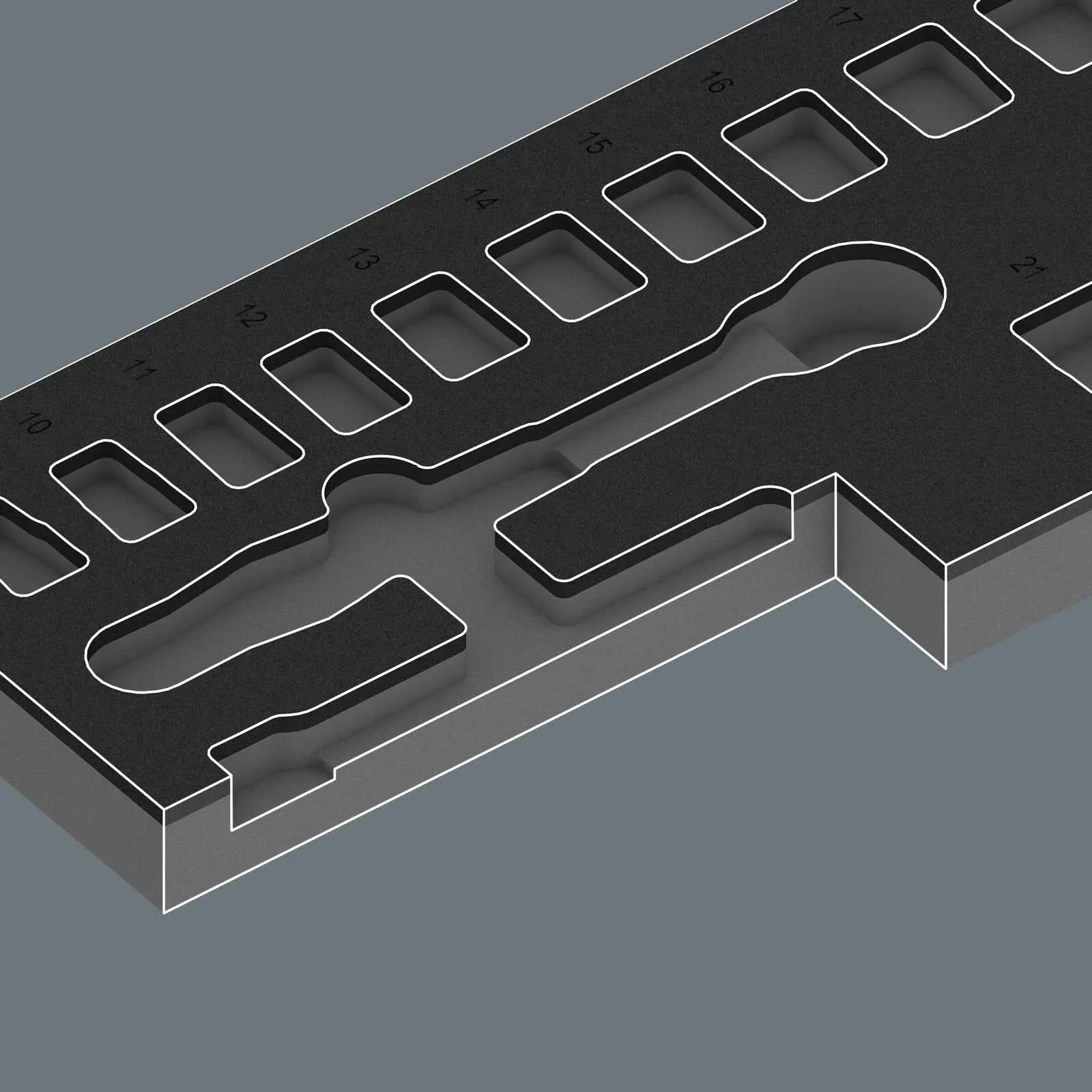 Wera Foam Insert Ratchet Wrench Socket Set 8010 B Zyklop Comfort Ratchet Set 1 3/8" Drive 9724 16 Pieces White Rose Tools