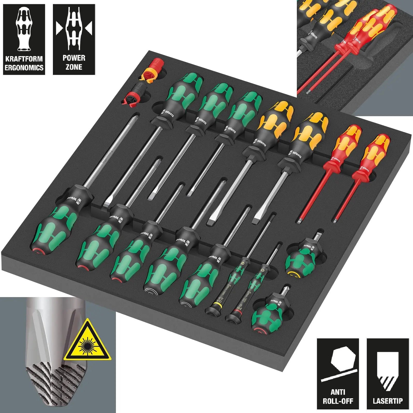 Wera Foam Insert Screwdriver Set 1 9710 18 Pieces