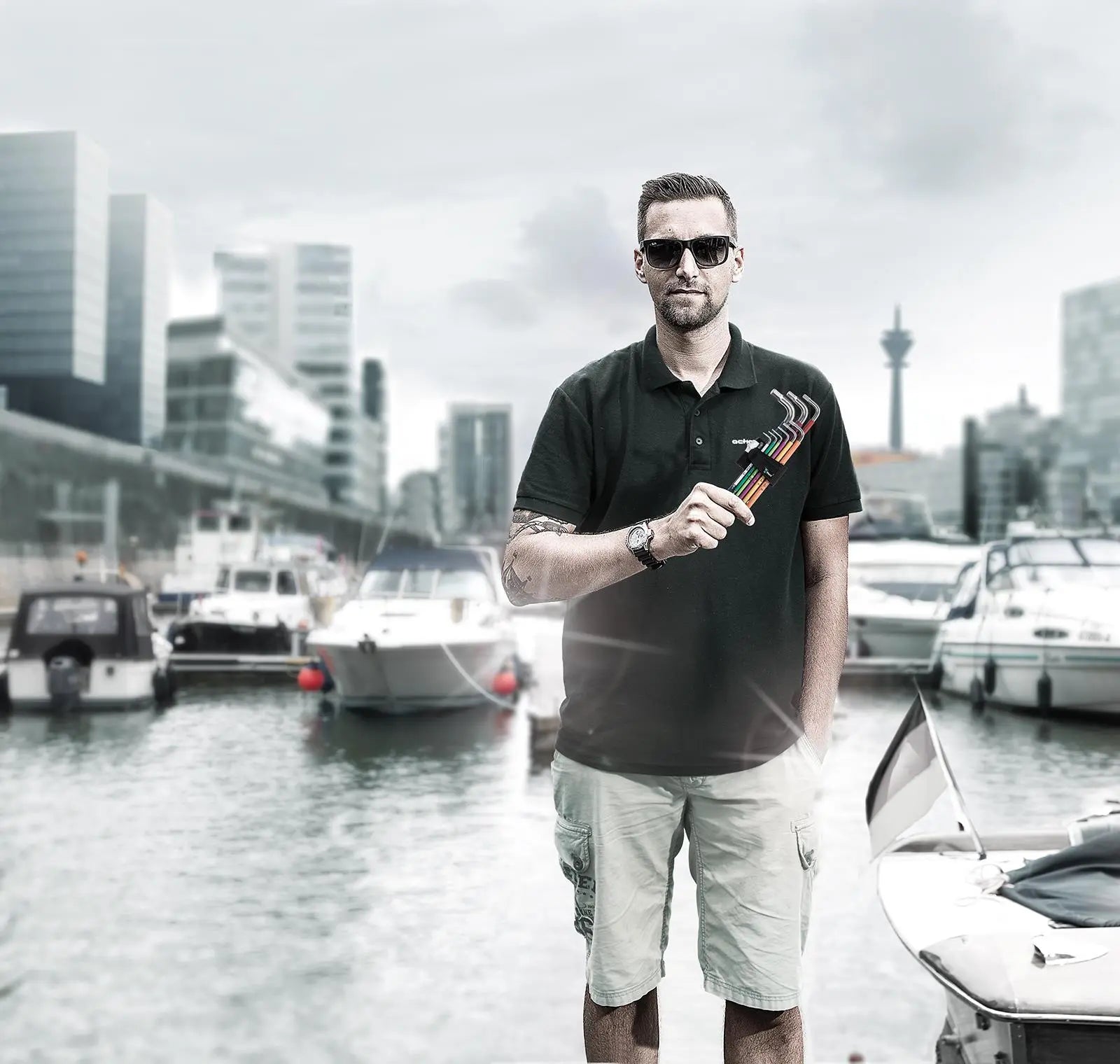 Wera Hex Key Set 3950/9 Multicolour Stainless Steel 1 L-Key Metric 9 Piece 1.5-10mm  White Rose Tools