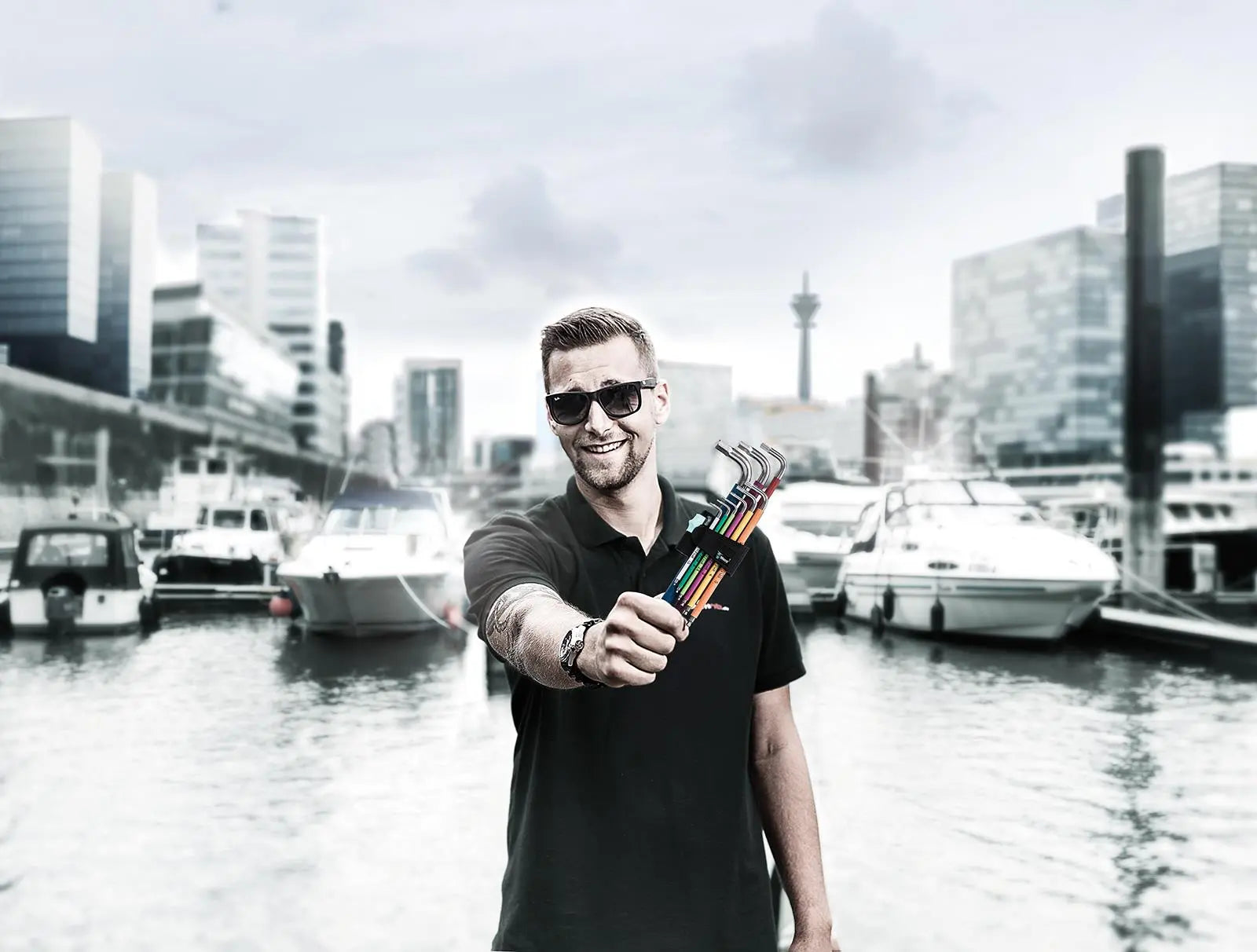 Wera Hex Key Set 3950/9 Multicolour Stainless Steel 1 L-Key Metric 9 Piece 1.5-10mm  White Rose Tools