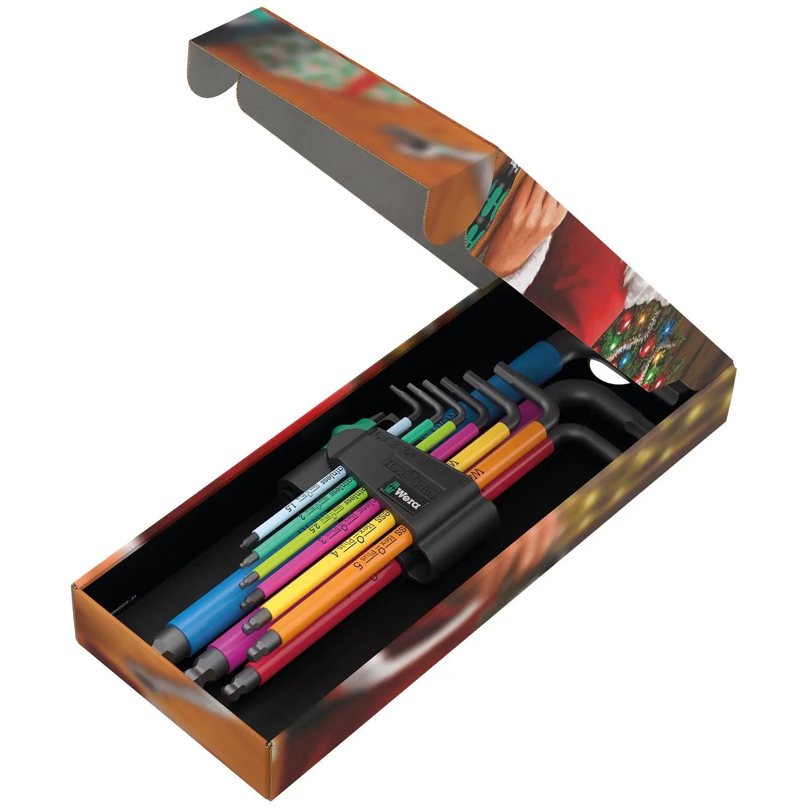 Wera Hex Key Set 950/9 Hex Plus L-Key Set Metric BlackLaser Christmas 2023 9 Pieces 1.5-10mm  White Rose Tools