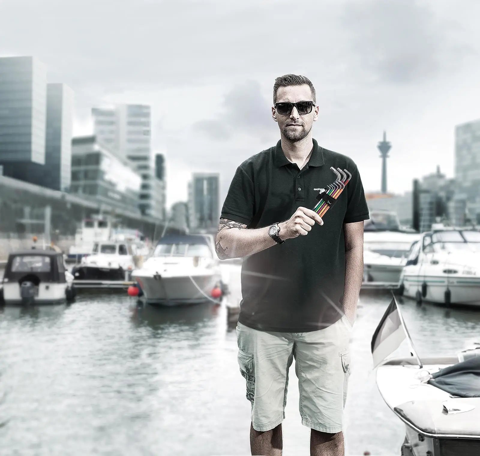 Wera Hex Key Set Stainless Steel Metric 3950/9 Hex Plus L-Key Set 1.5-10mm 9 Pieces  White Rose Tools