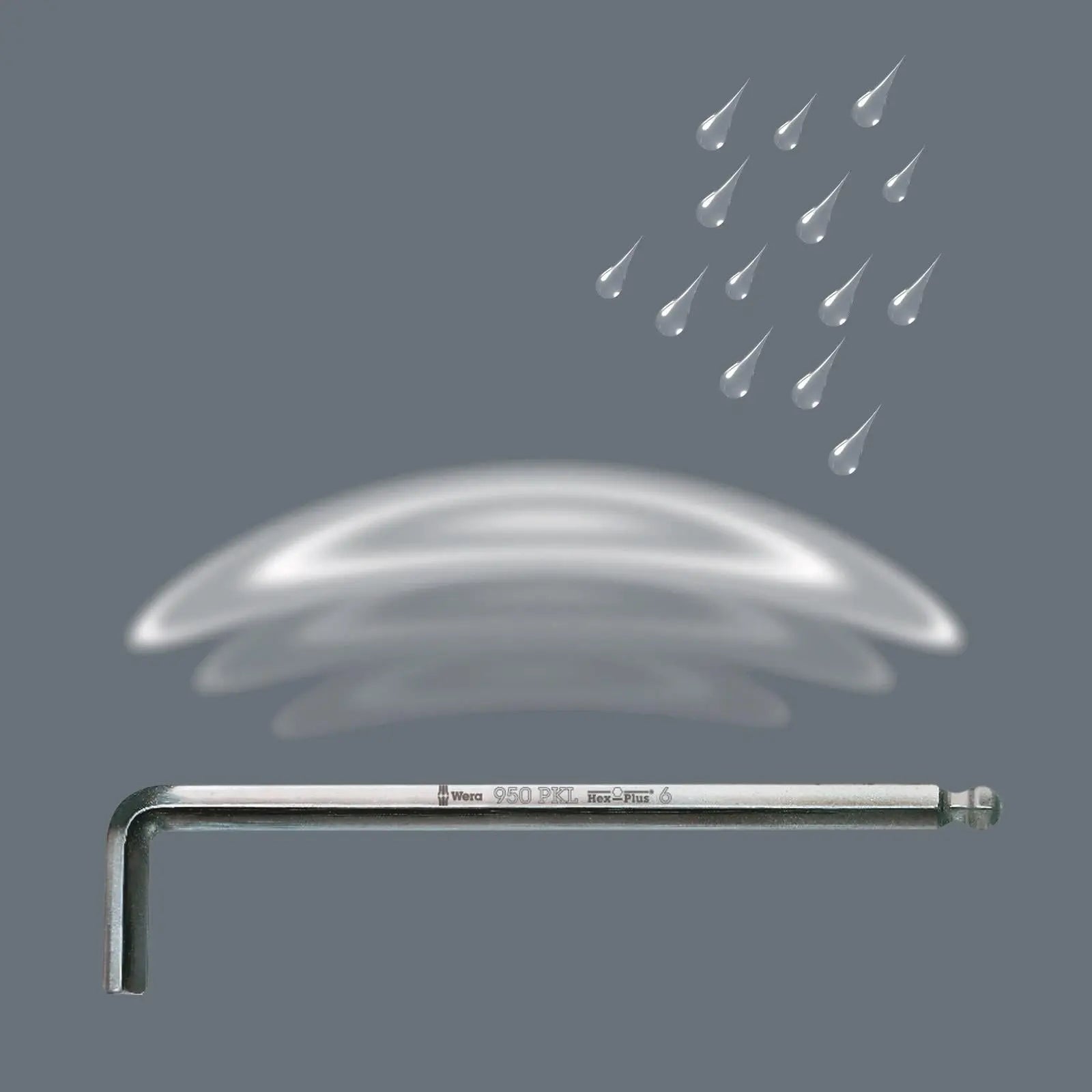 Wera Hex Key Set Stand Wall Rack 950/9 Hex Plus 8 L-Key Set Metric Chrome Plated 9 Pieces 1.5-10mm  White Rose Tools