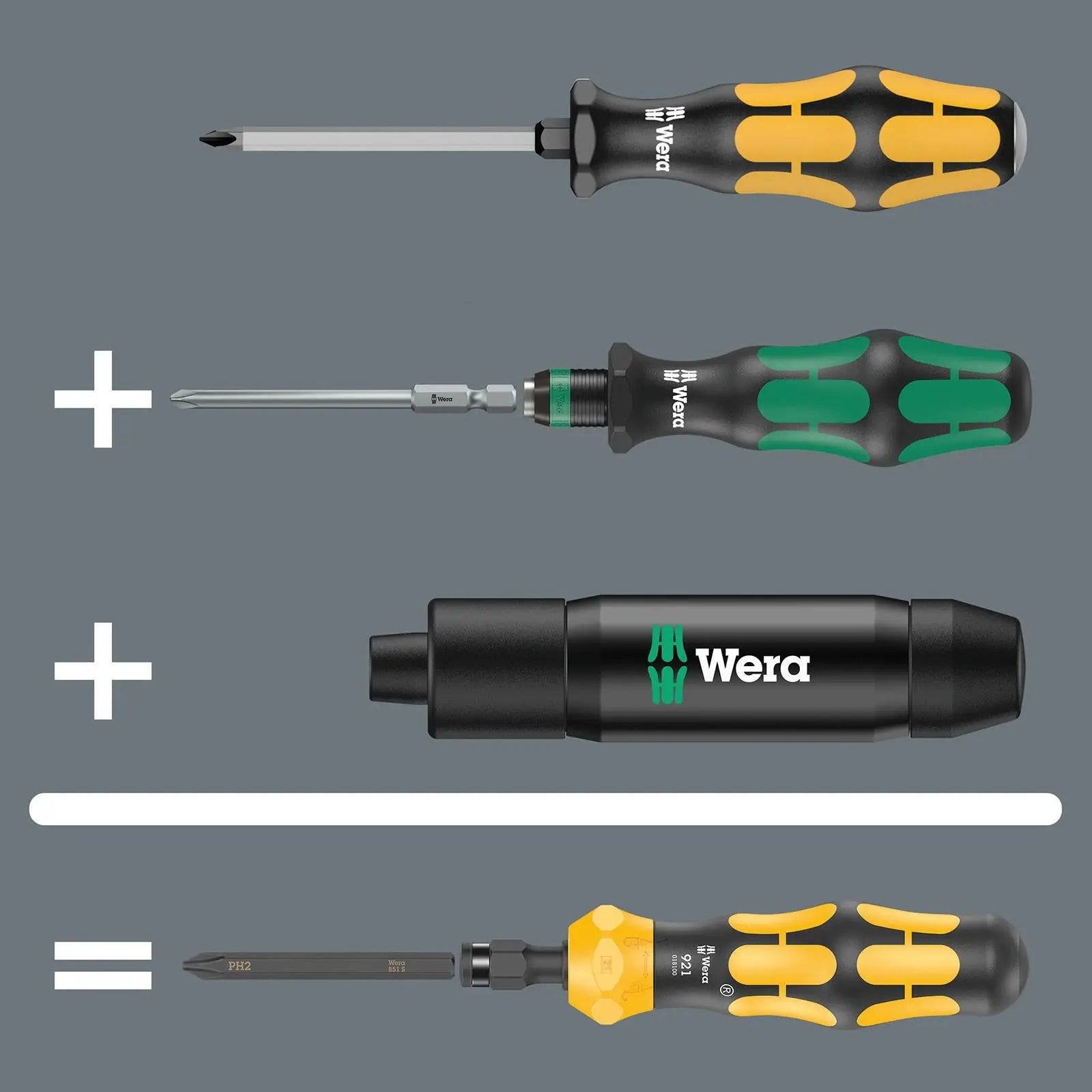 Wera Impact Screwdriver 921 Kraftform Plus Series 900 1/4" Hex
