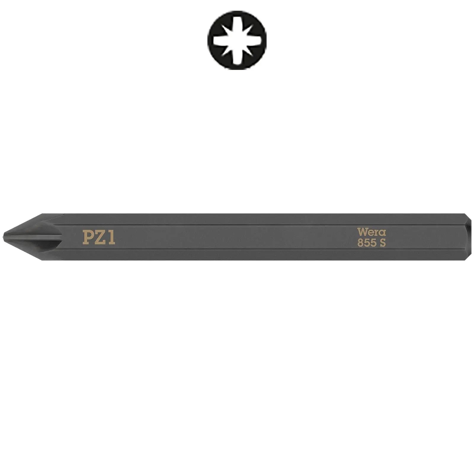 Wera Impact Screwdriver Bit for use with 921 Impact Screwdriver Slotted Hex Phillips Pozi Torx Square White Rose Tools