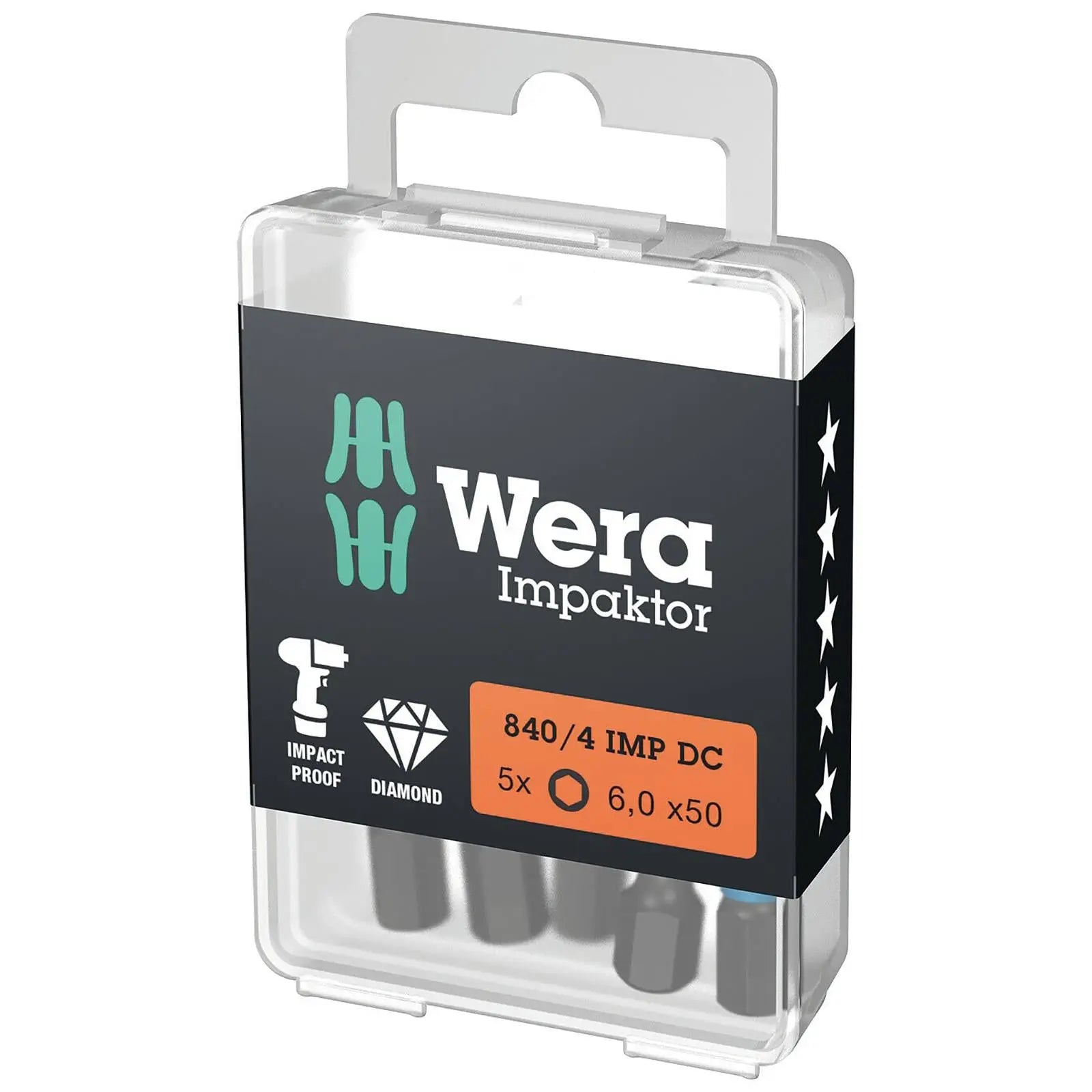 Wera Impaktor Impact Screwdriver Bits Pozi Phillips Torx Hex 25mm 50mm Length