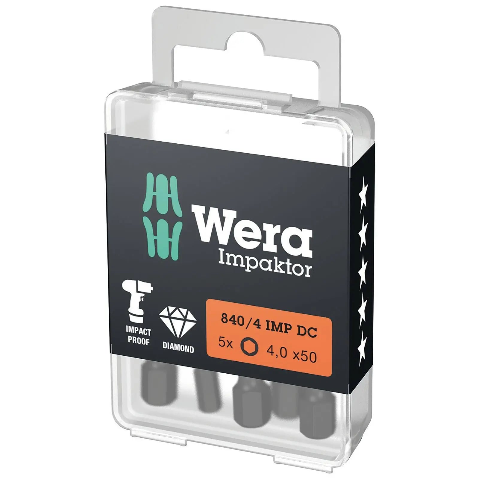 Wera Impaktor Impact Screwdriver Bits Pozi Phillips Torx Hex 25mm 50mm Length
