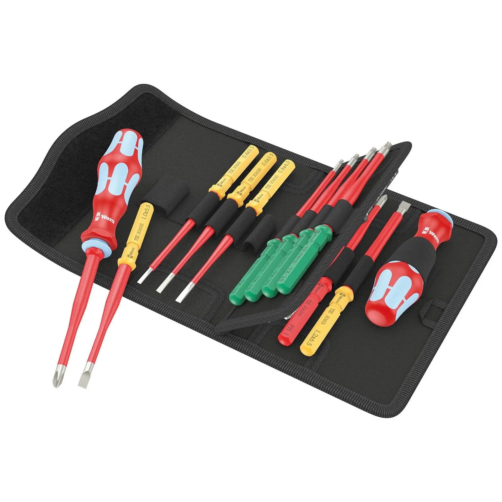 Wera Interchangeable VDE Screwdriver Set Kraftform Kompakt VDE Stainless 17 Extra Slim 1 Tool Finder 17 Pieces White Rose Tools