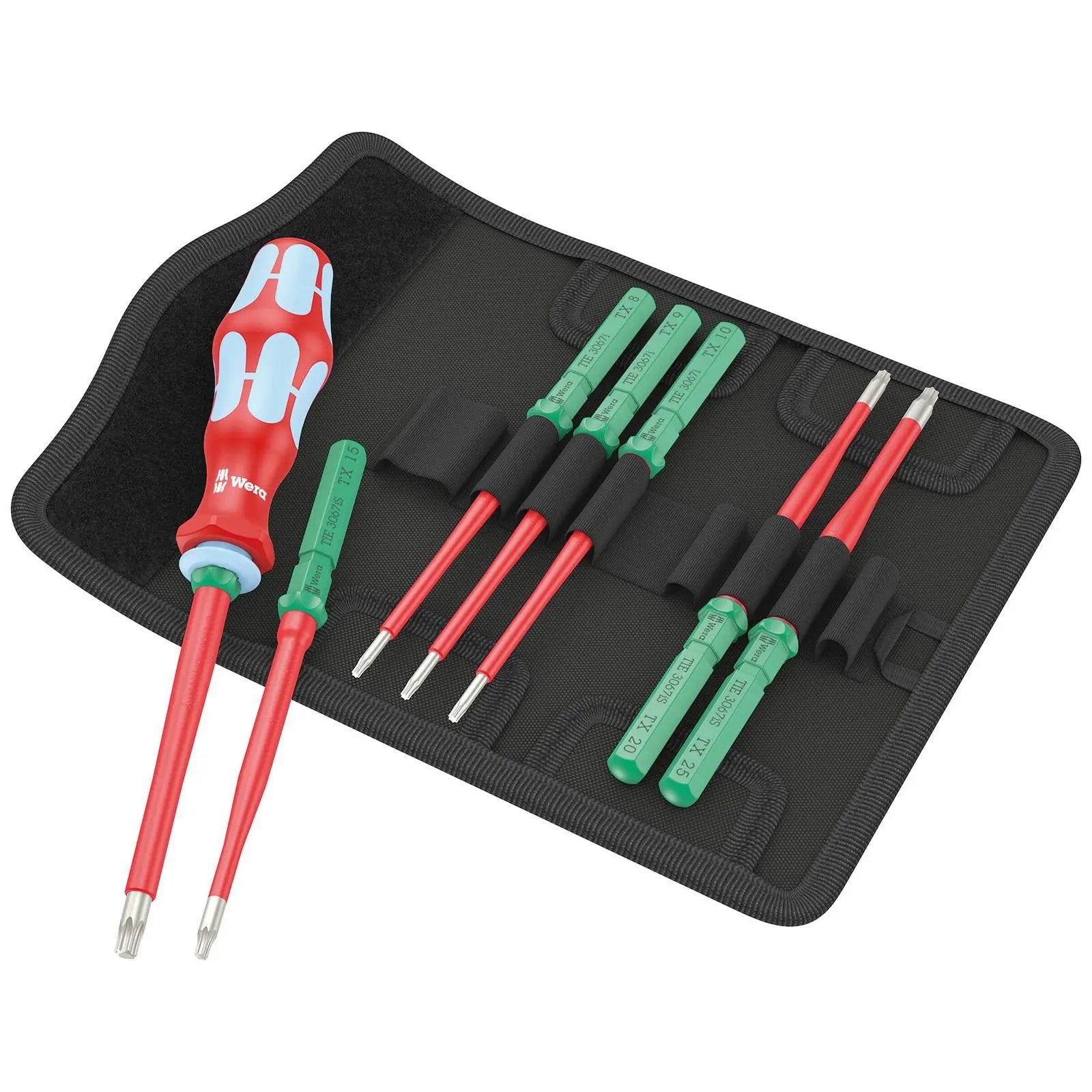 Wera Interchangeable VDE Screwdriver Set Kraftform Kompakt VDE Stainless 8 Extra Slim 1 Tool Finder 8 Pieces Torx White Rose Tools