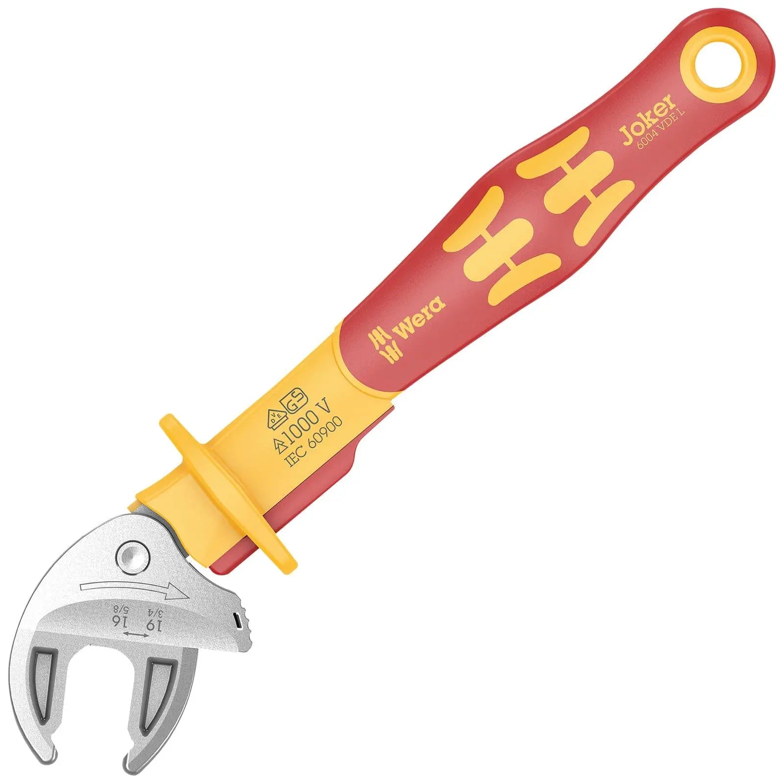 Wera Joker VDE L 6004 Insulated Self Setting Adjustable Spanner 16-19mm White Rose Tools