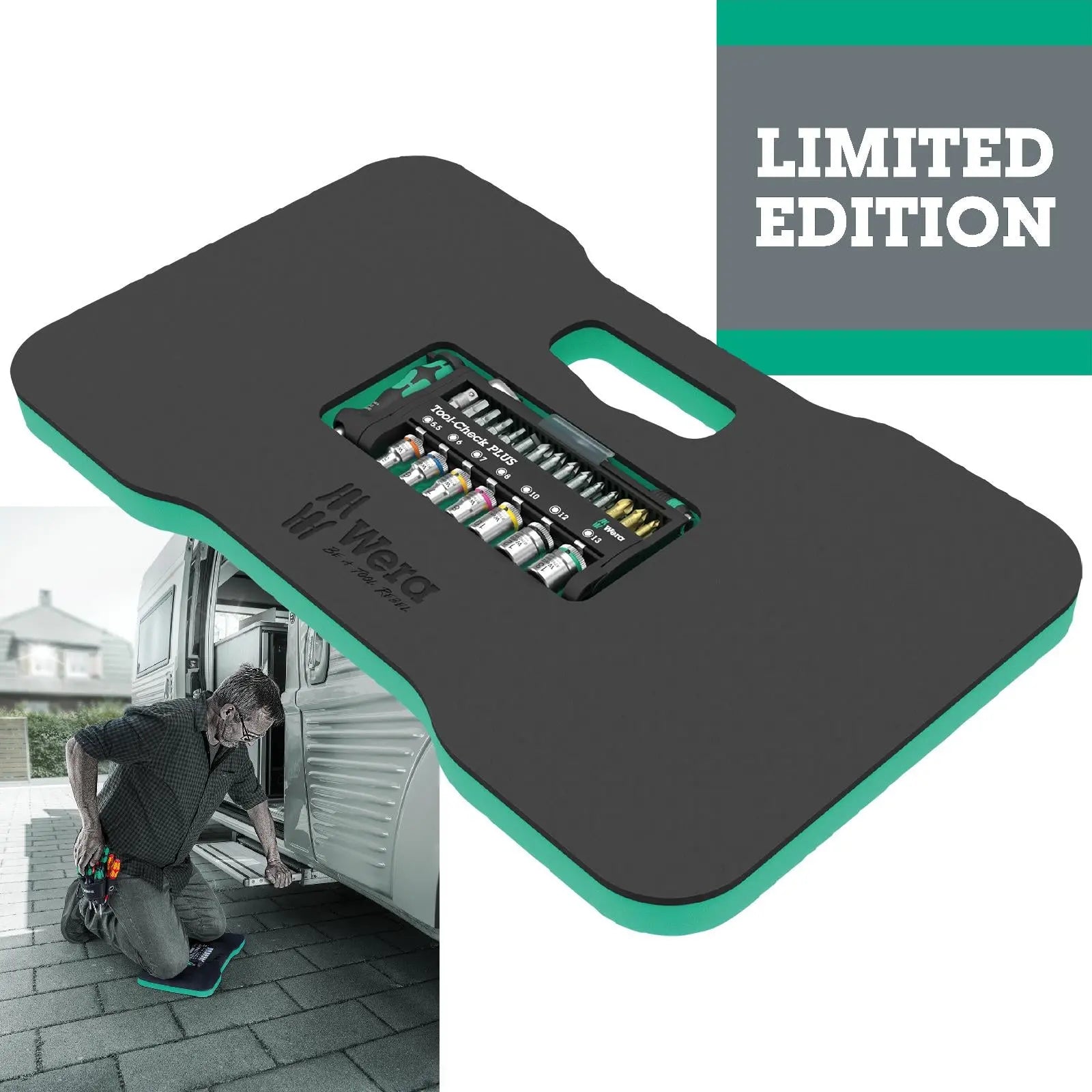 Wera Kneeling Pad 9515 with 39 Piece Tool Check Plus Knee Saver Mat 40 Pieces White Rose Tools