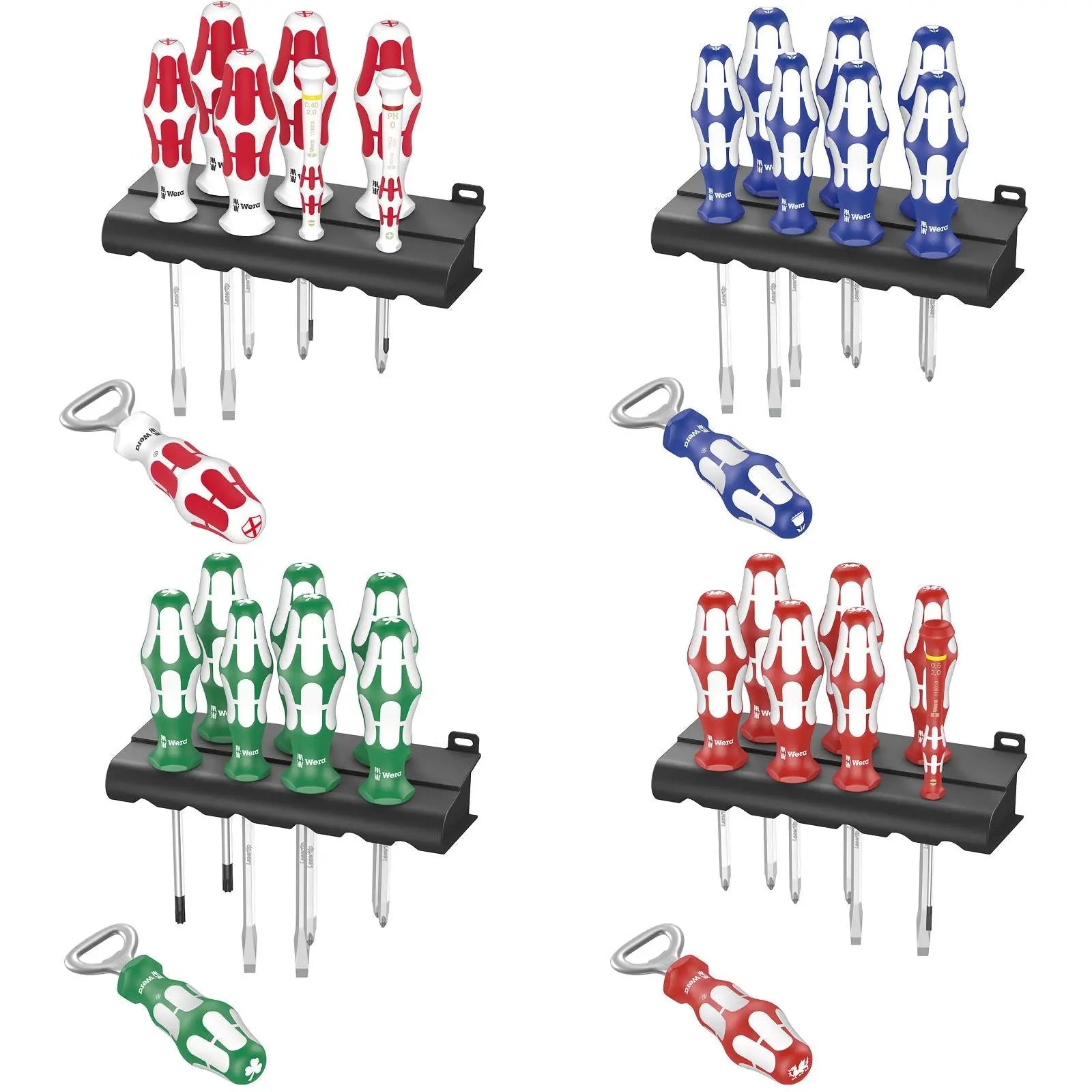 Wera Kraftform Sports Edition England Scotland Ireland Wales Screwdriver Set Bottle Opener 32 Piece BIG PACK White Rose Tools