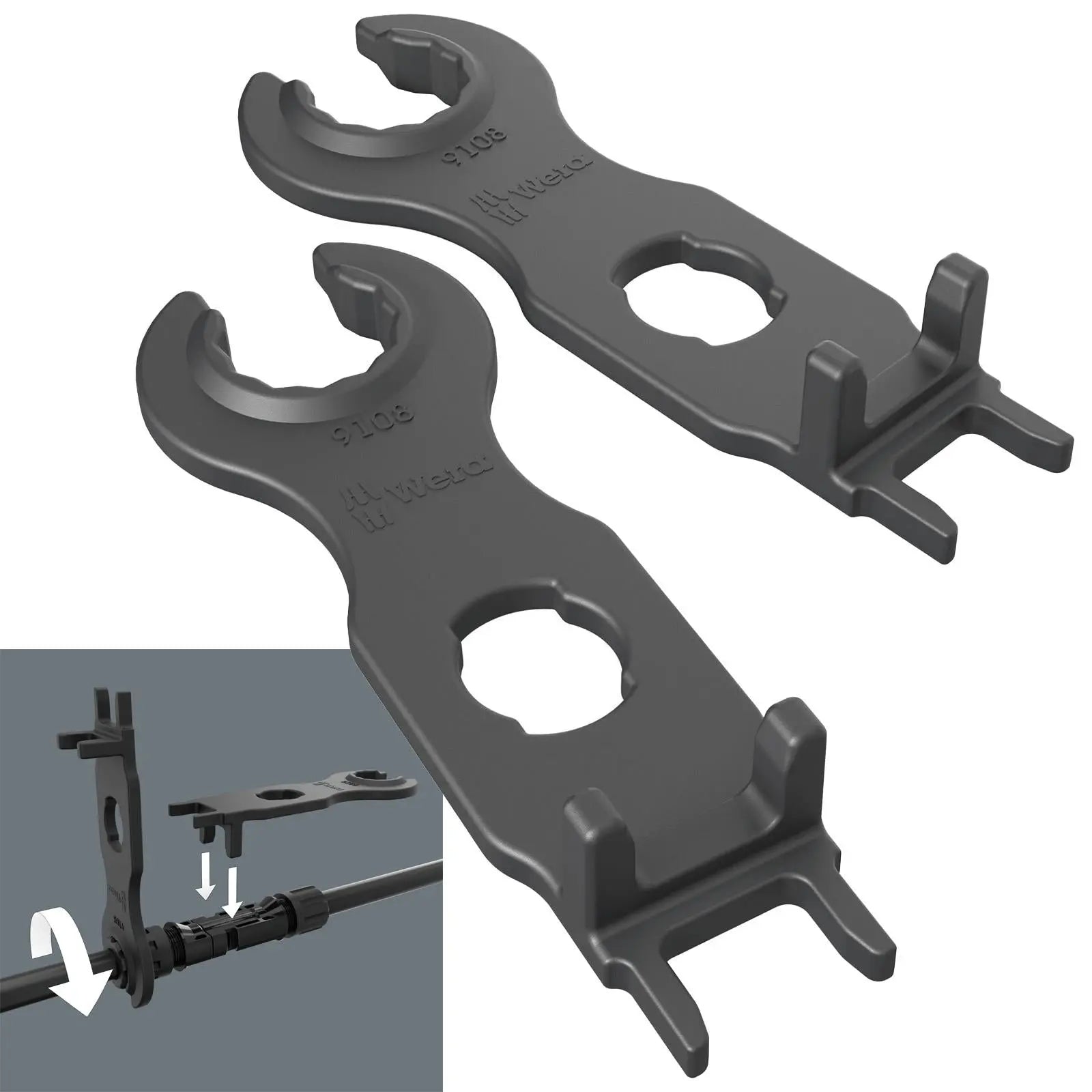 Wera MC4 Solar Connectors Set of 2 9108/2 PV Set of Installation Tools Photovoltaic White Rose Tools