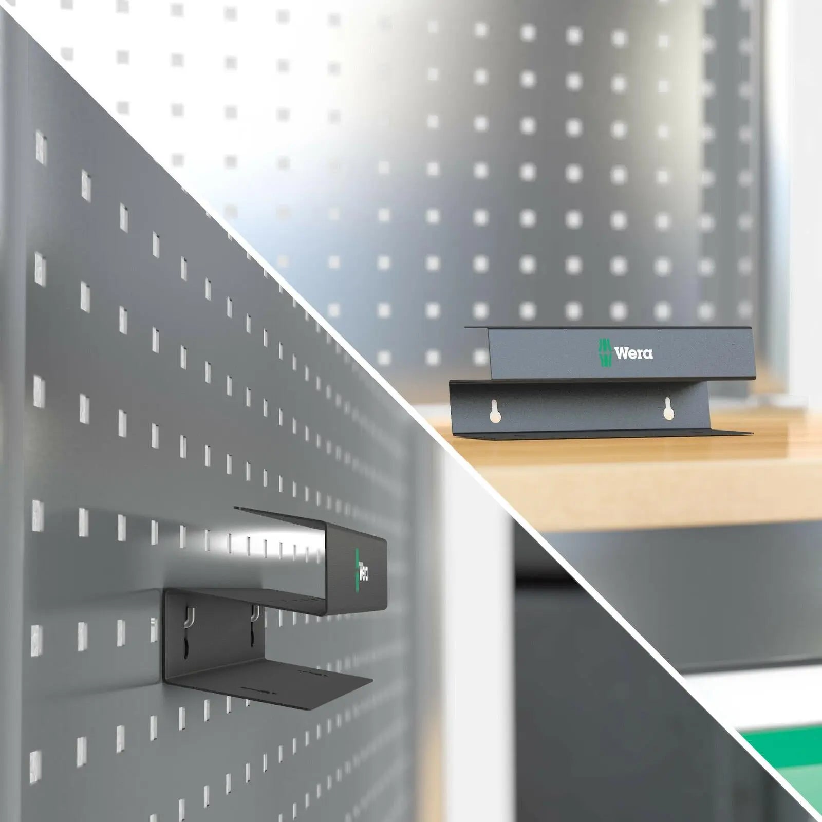 Wera Metal Storage Rack for T-Handle Screwdrivers 9604 Unloaded Wall Mountable White Rose Tools