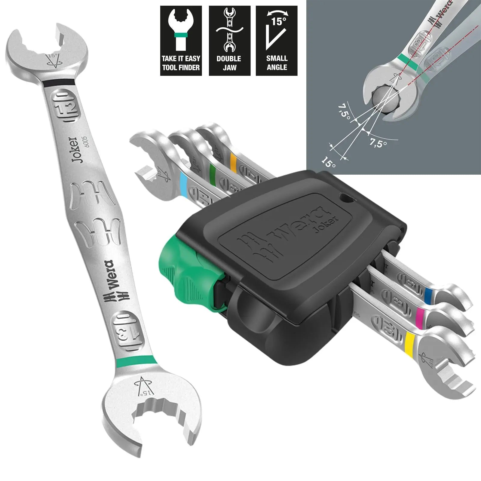 Wera Open Ended Spanner Wrench Set 4 Piece 6-13mm 6005 Joker 4 Set 1  White Rose Tools