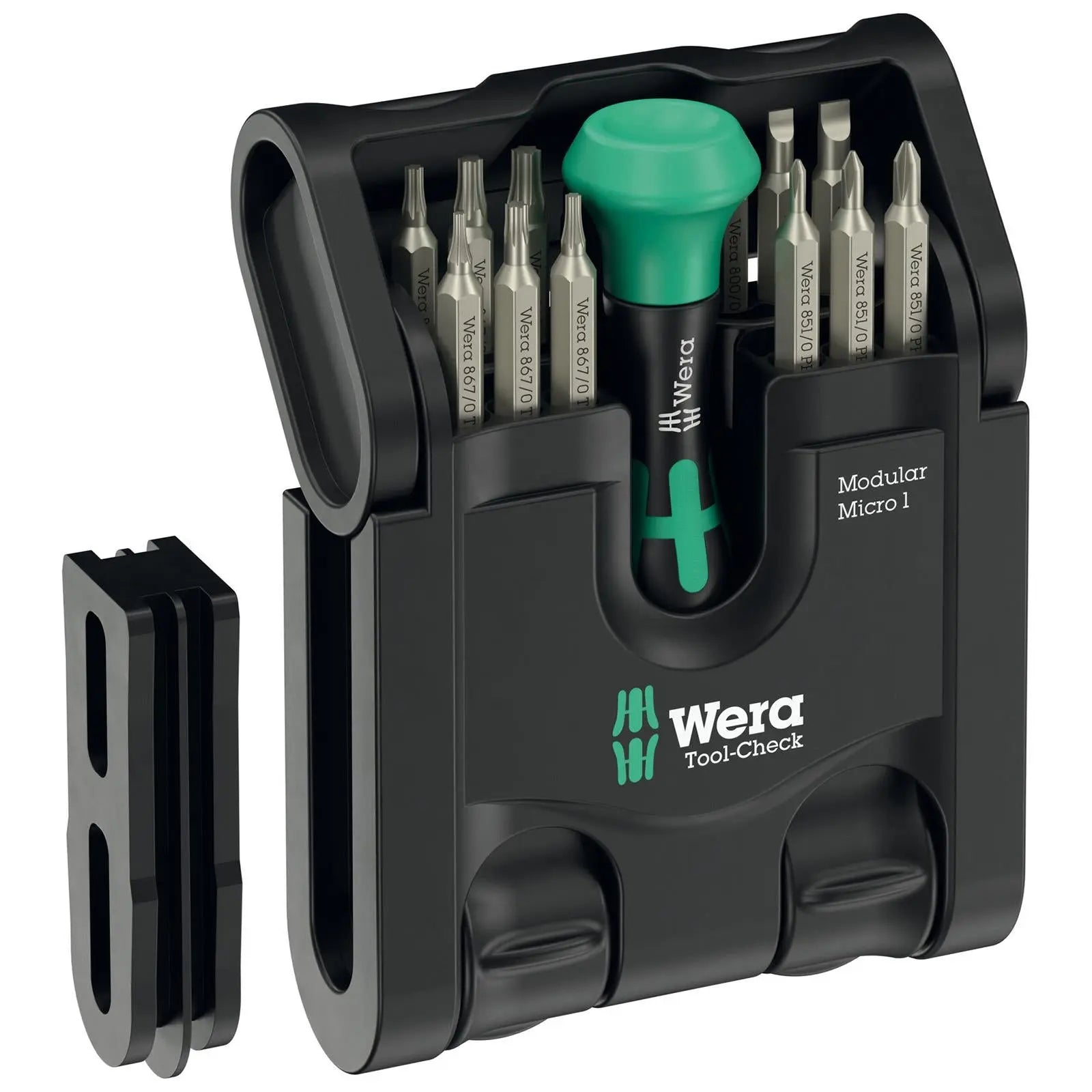 Wera Precision Screwdriver Bit Set with Handle Tool Check Modular Micro 1 21 Pieces White Rose Tools