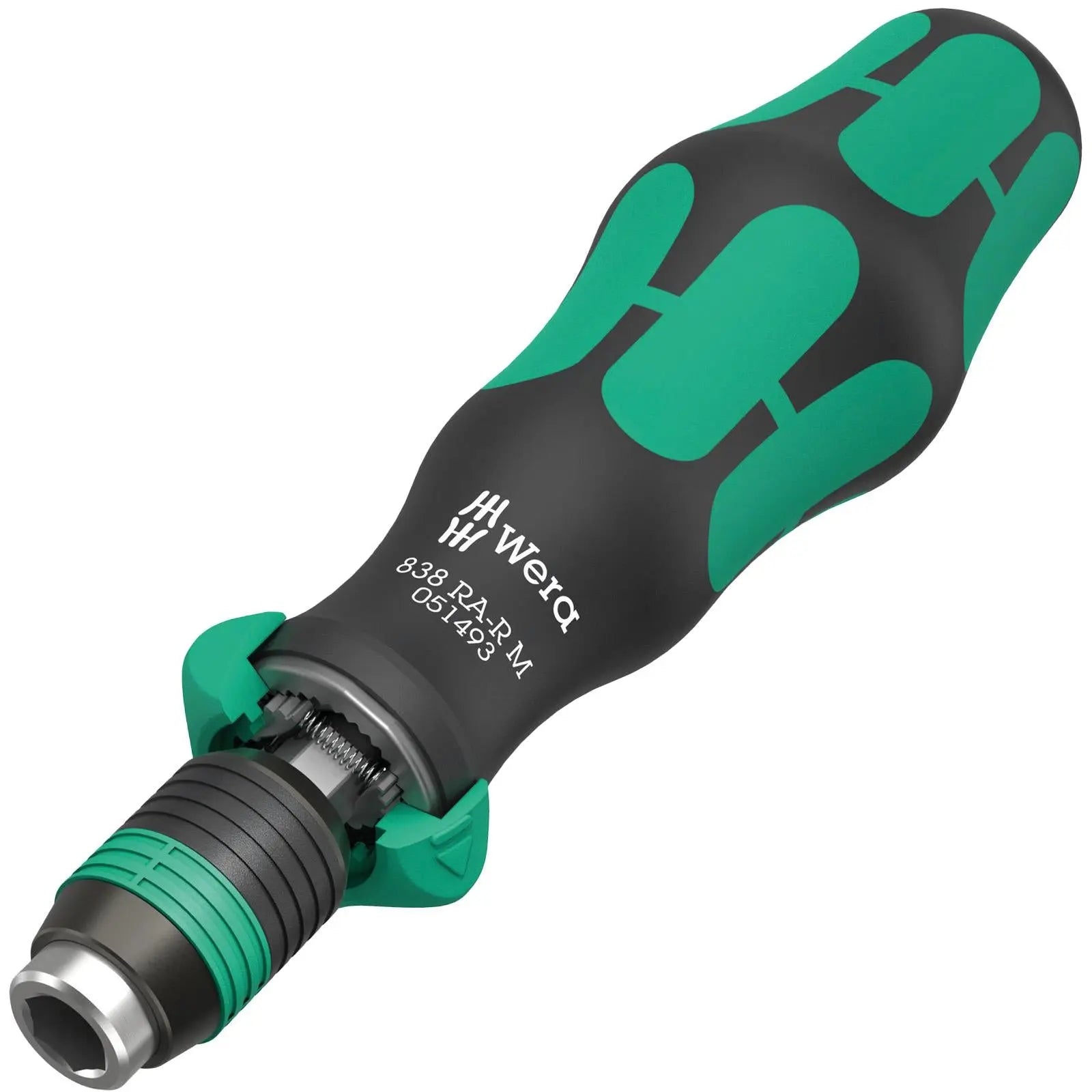 Wera Ratchet Screwdriver 1/4" Hex 838 RA-R M Bitholding Driver Rapidaptor White Rose Tools