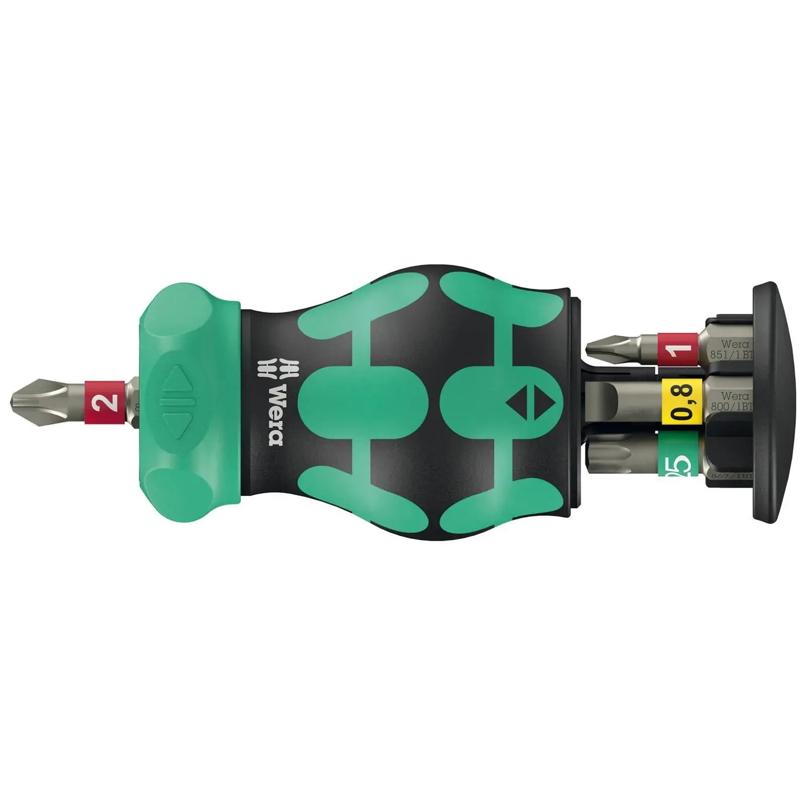Wera Ratchet Screwdriver Kraftform Kompakt Stubby Magazine RA 1 6 Pieces PH TX SL White Rose Tools