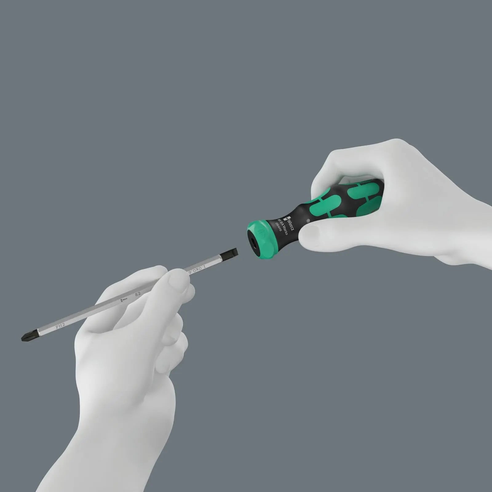 Wera Ratchet Screwdriver Set Kraftform Kompakt Vario RA 7 Pieces PH PZ TX SL White Rose Tools