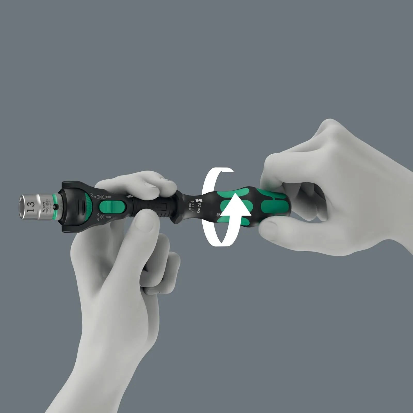 Wera Ratchet Wrench 8000 B Black Edition Zyklop Speed Ratchet with 3/8" Drive White Rose Tools